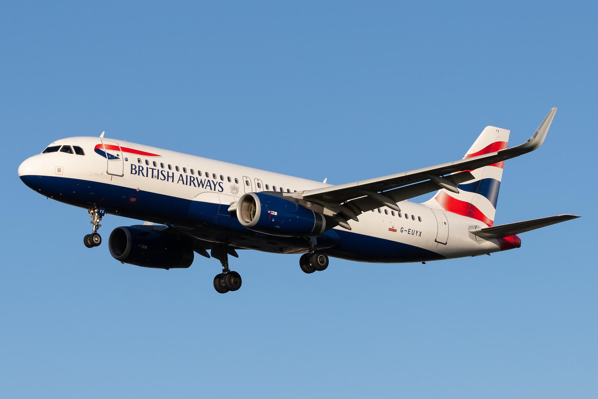 London Heathrow Airport: British Airways (BA / BAW) |  Airbus A320-232 A320 | G-EUYX | MSN 6155