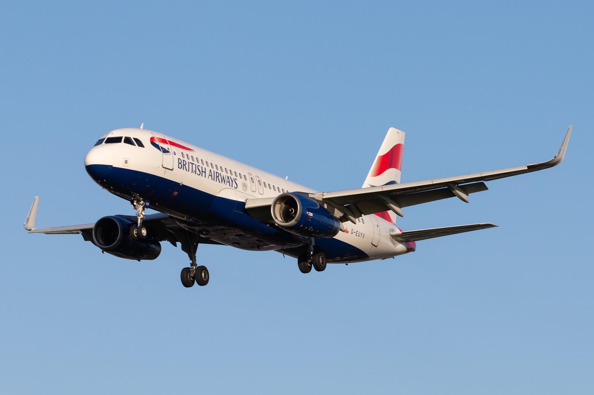 London Heathrow Airport: British Airways (BA / BAW) |  Airbus A320-232 A320 | G-EUYV | MSN 6091