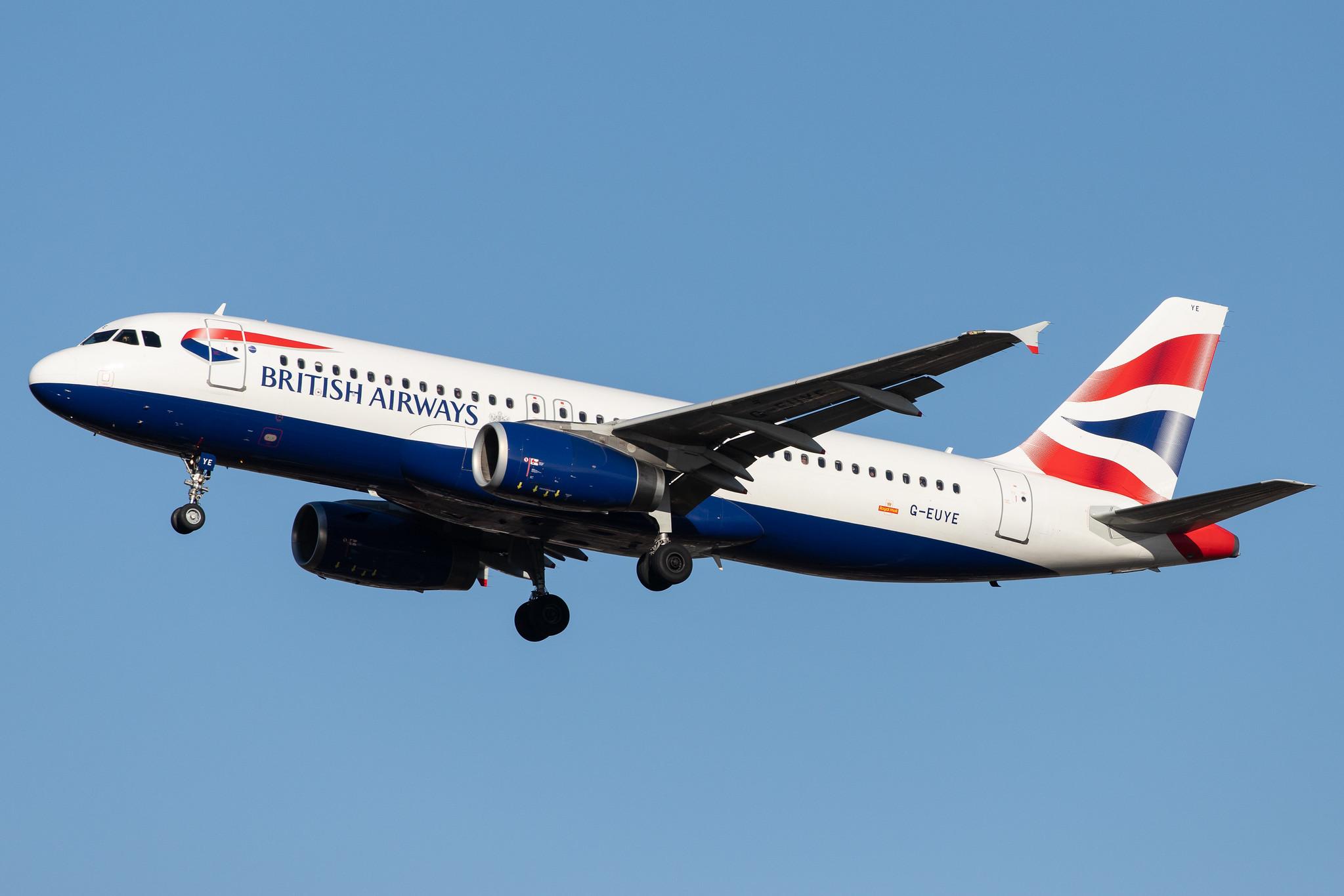 London Heathrow Airport: British Airways (BA / BAW) |  Airbus A320-232 A320 | G-EUYE | MSN 3912