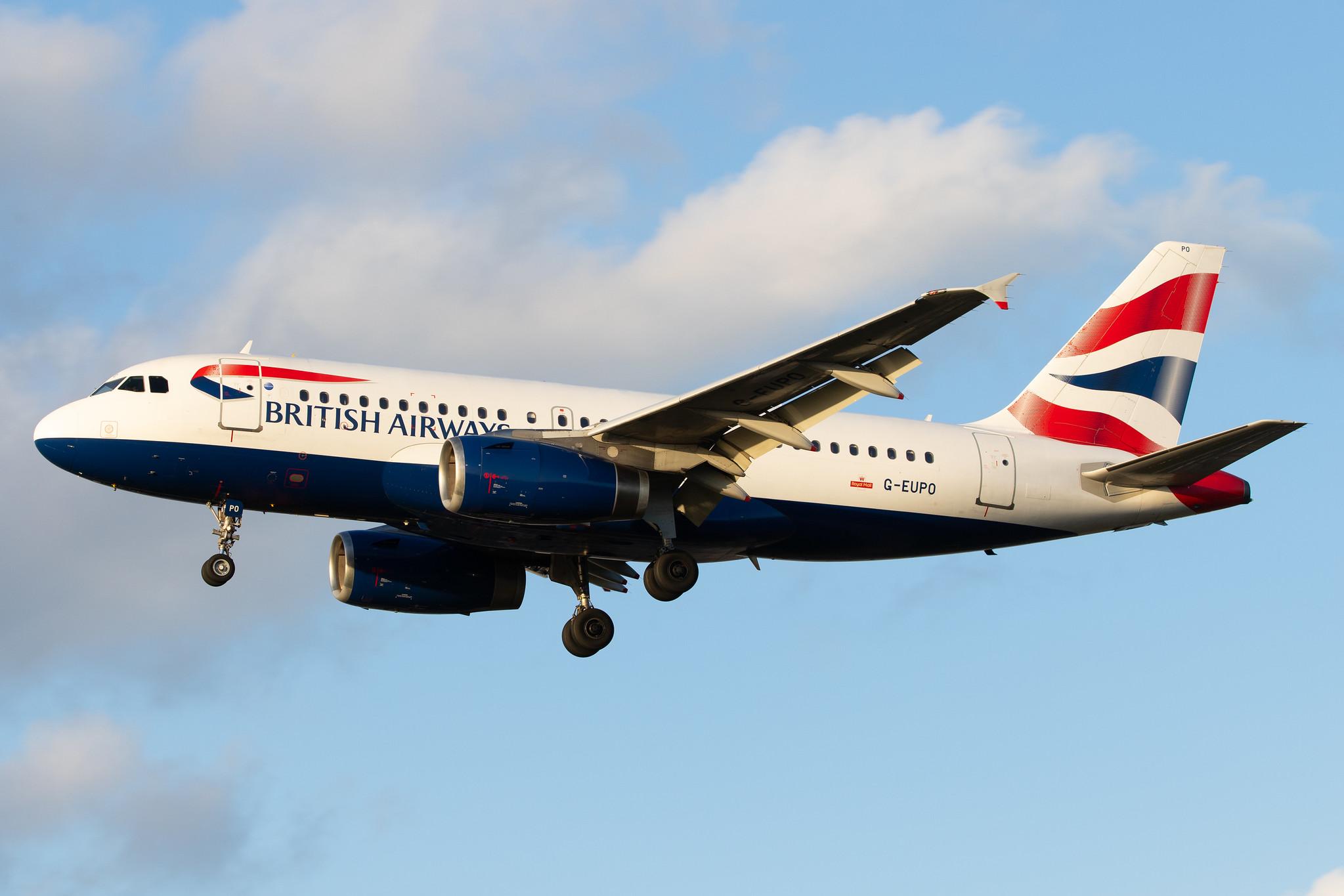 London Heathrow Airport: British Airways (BA / BAW) |  Airbus A319-131 A319 | G-EUPO | MSN 1279