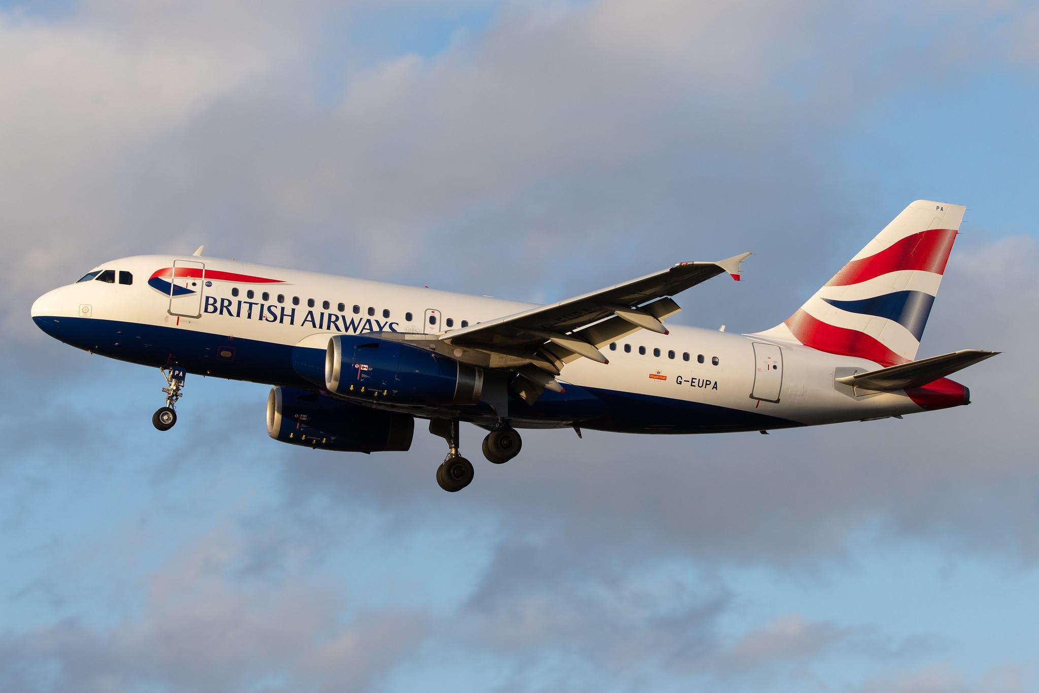 London Heathrow Airport: British Airways (BA / BAW) |  Airbus A319-131 A319 | G-EUPA | MSN 1082