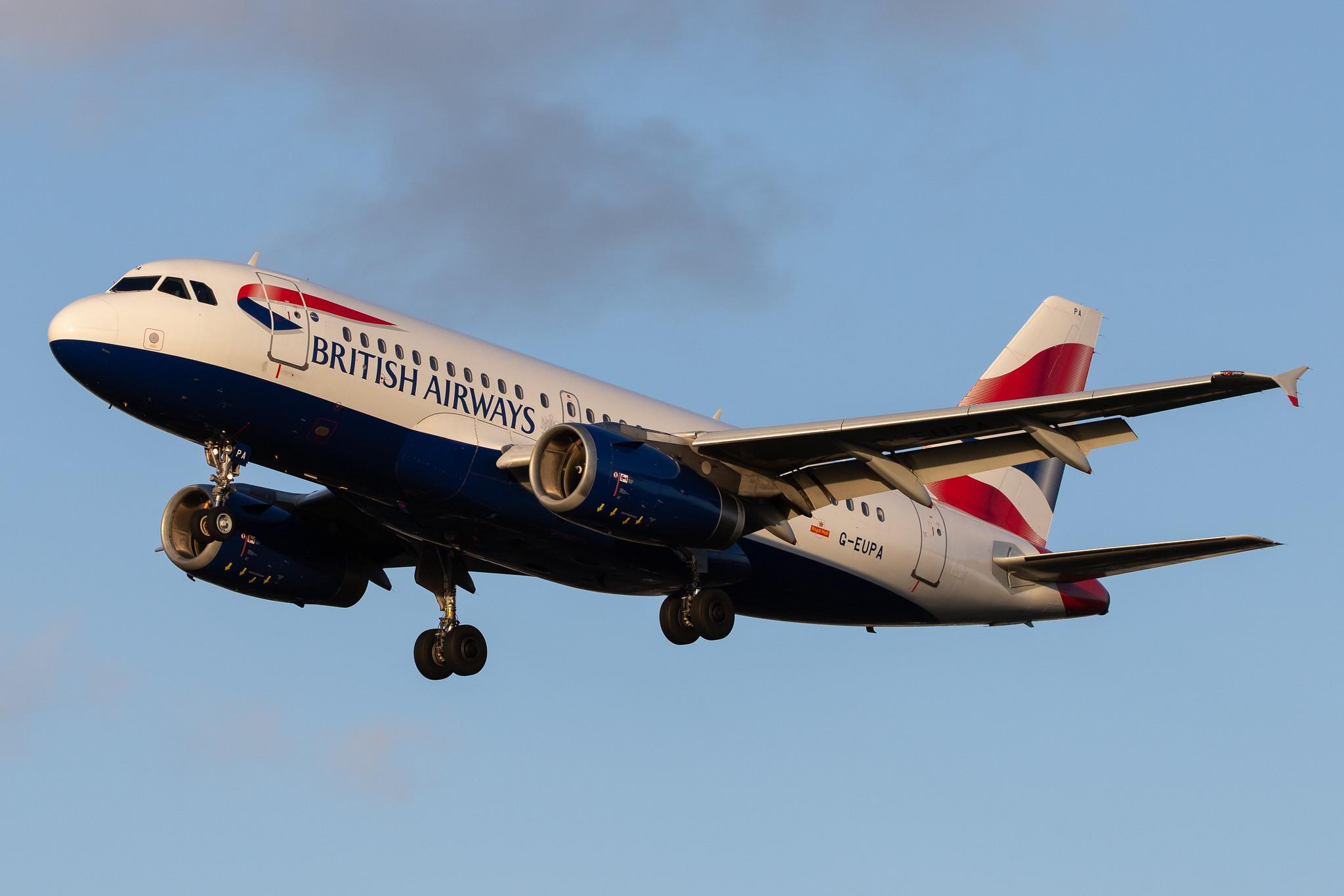 London Heathrow Airport: British Airways (BA / BAW) |  Airbus A319-131 A319 | G-EUPA | MSN 1082