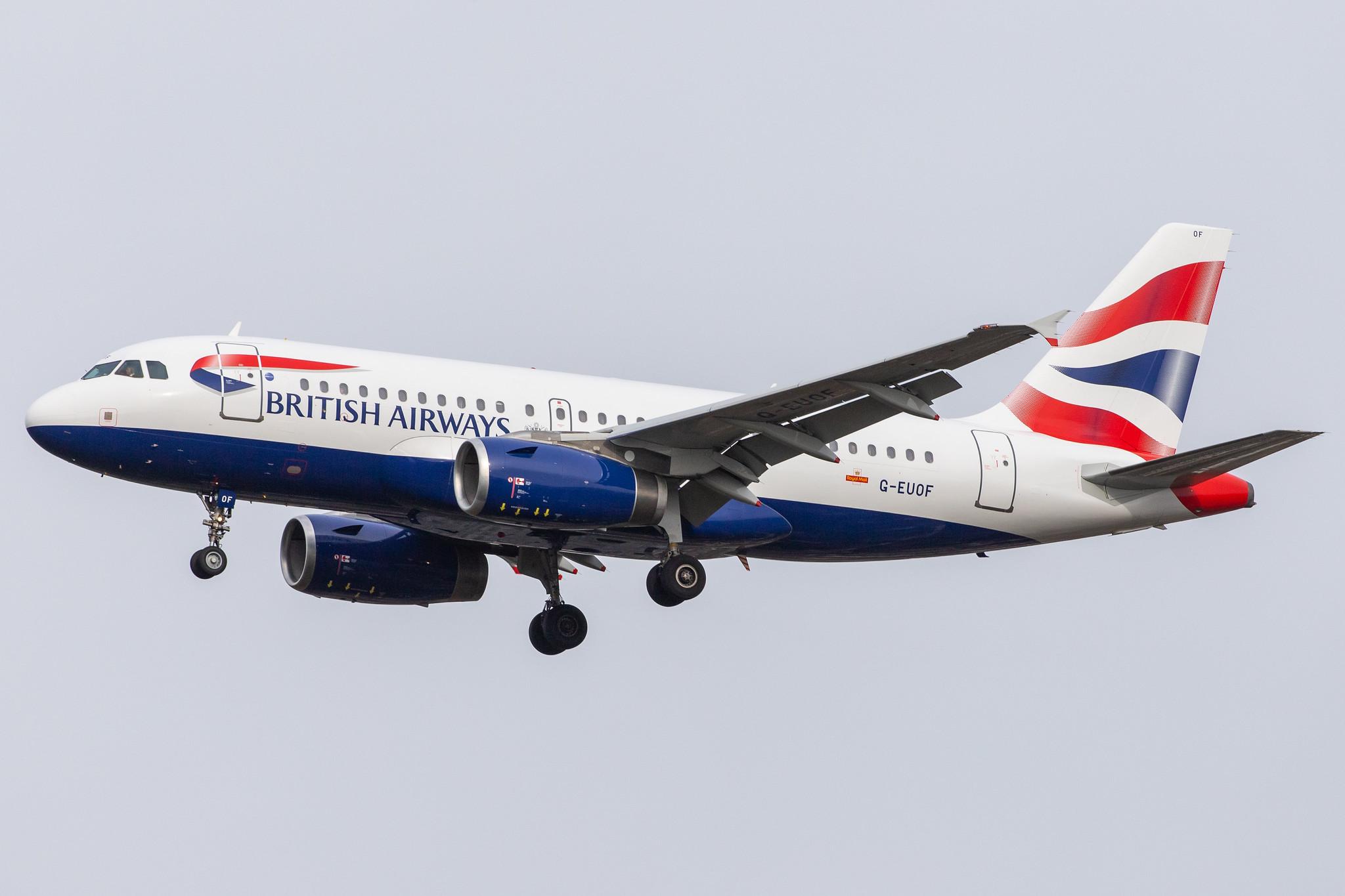 London Heathrow Airport: British Airways (BA / BAW) |  Airbus A319-131 A319 | G-EUOF | MSN 1590