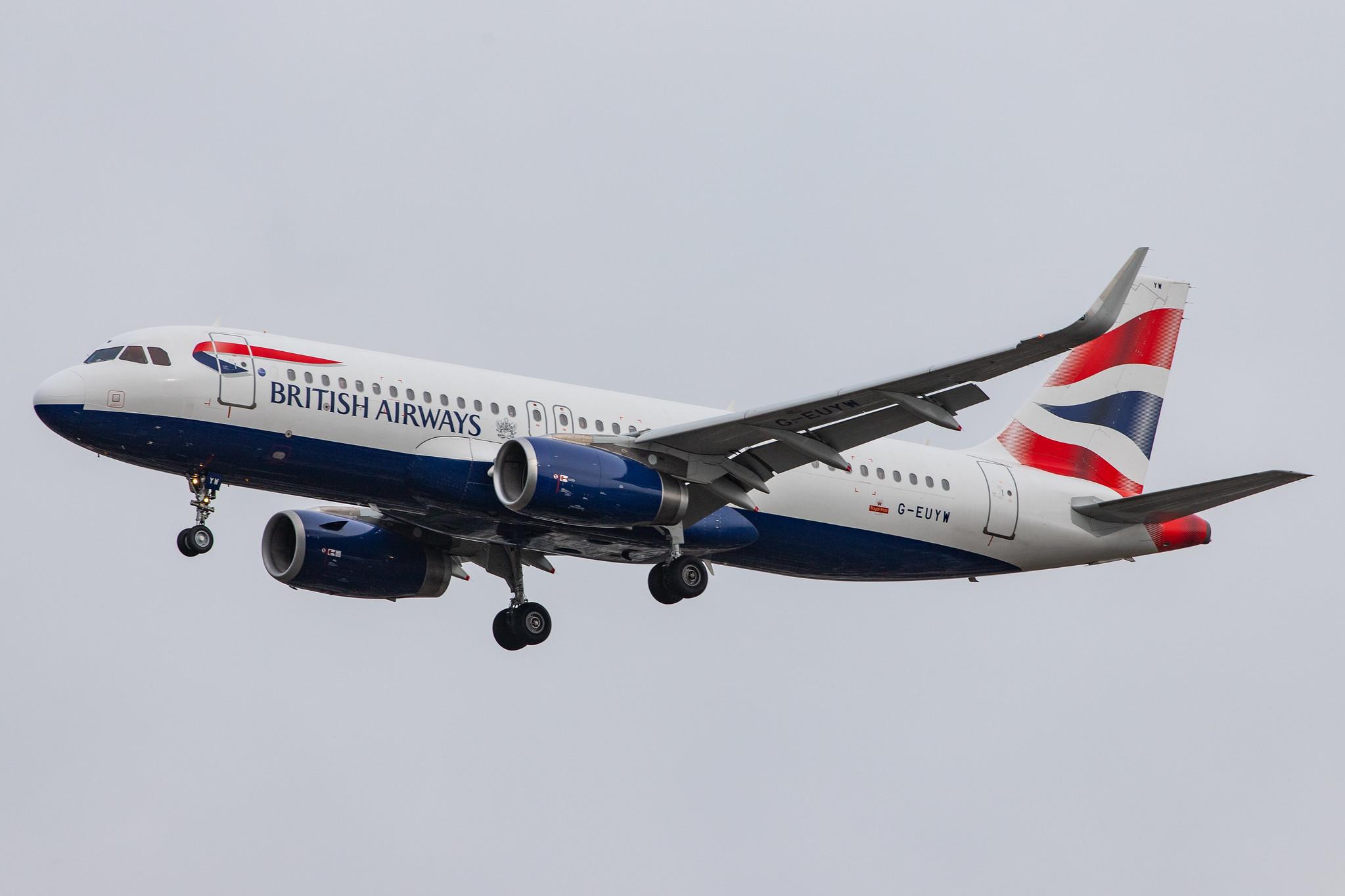 London Heathrow Airport: British Airways (BA / BAW) |  Airbus A320-232 A320 | G-EUYW | MSN 6129