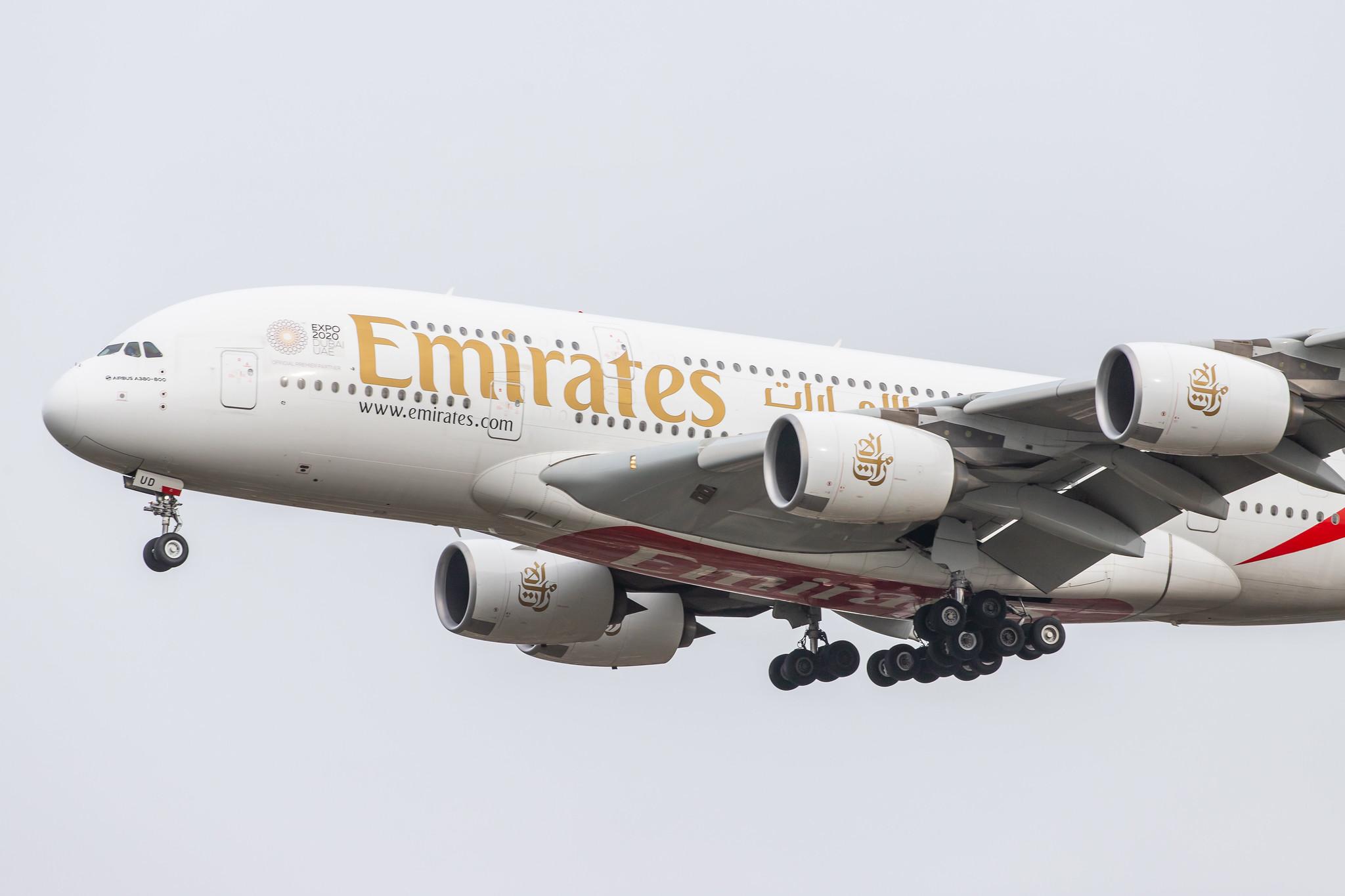 London Heathrow Airport: Emirates (EK / UAE) |  Airbus A380-861 A388 | A6-EUD | MSN 216