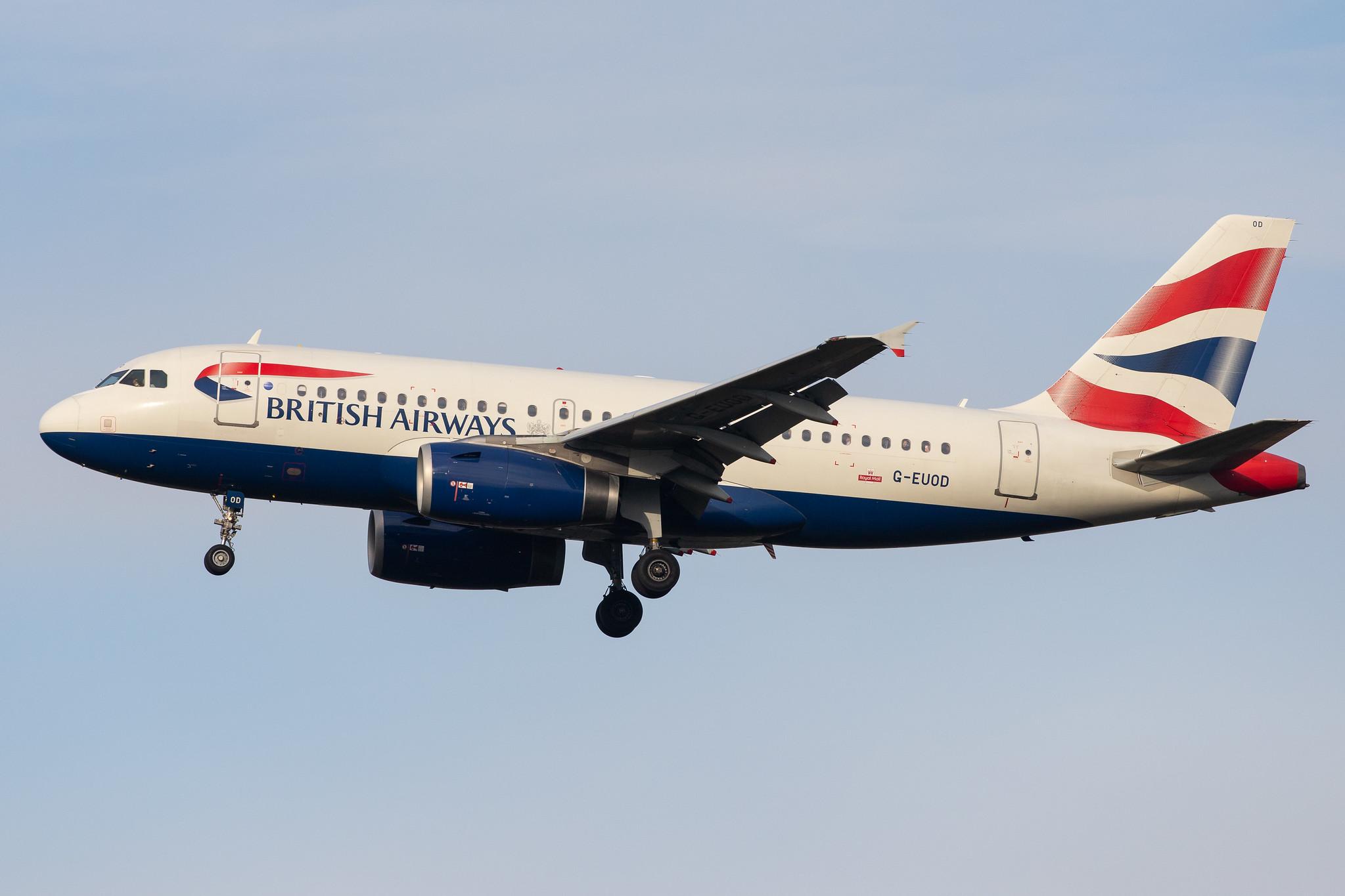 London Heathrow Airport: British Airways (BA / BAW) |  Airbus A319-131 A319 | G-EUOD | MSN 1558