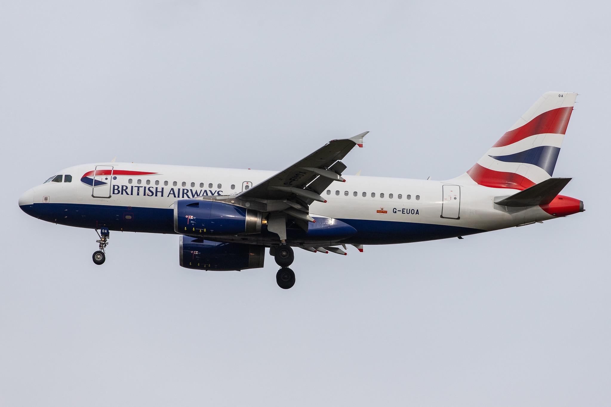 London Heathrow Airport: British Airways (BA / BAW) |  Airbus A319-131 A319 | G-EUOA | MSN 1513