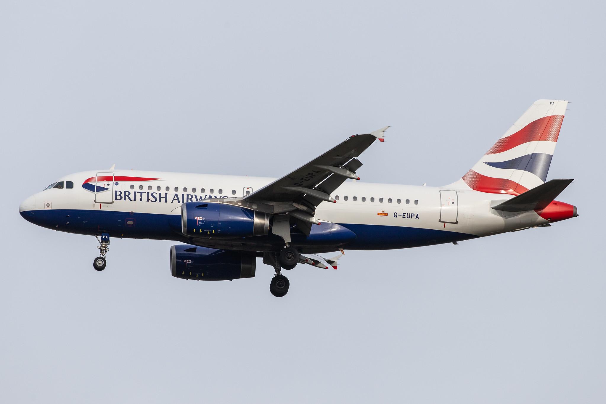 London Heathrow Airport: British Airways (BA / BAW) |  Airbus A319-131 A319 | G-EUPA | MSN 1082