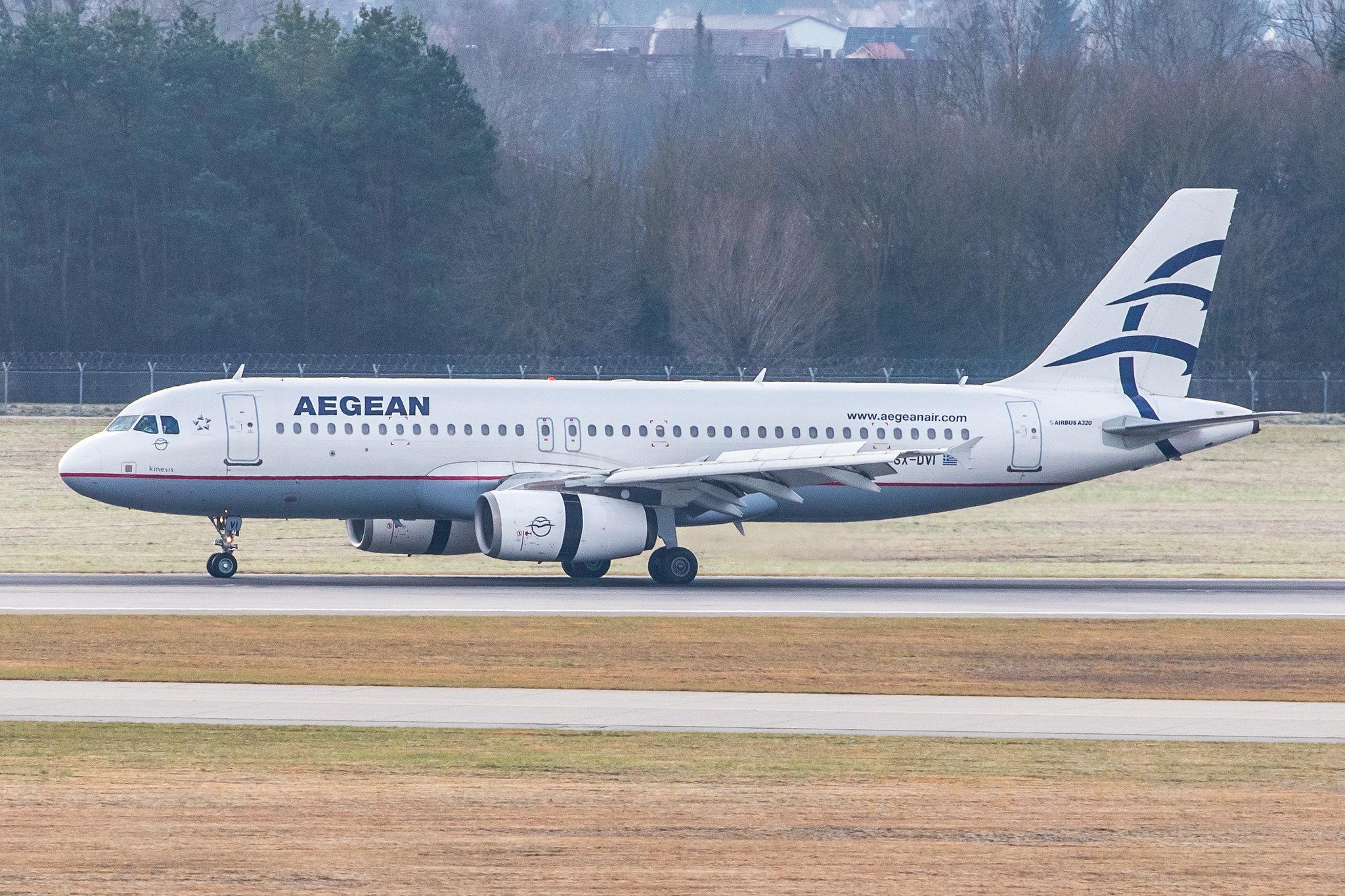 Munich Airport: Aegean Airlines (A3 / AEE) |  Airbus A320-232 A320 | SX-DVI | MSN 3074