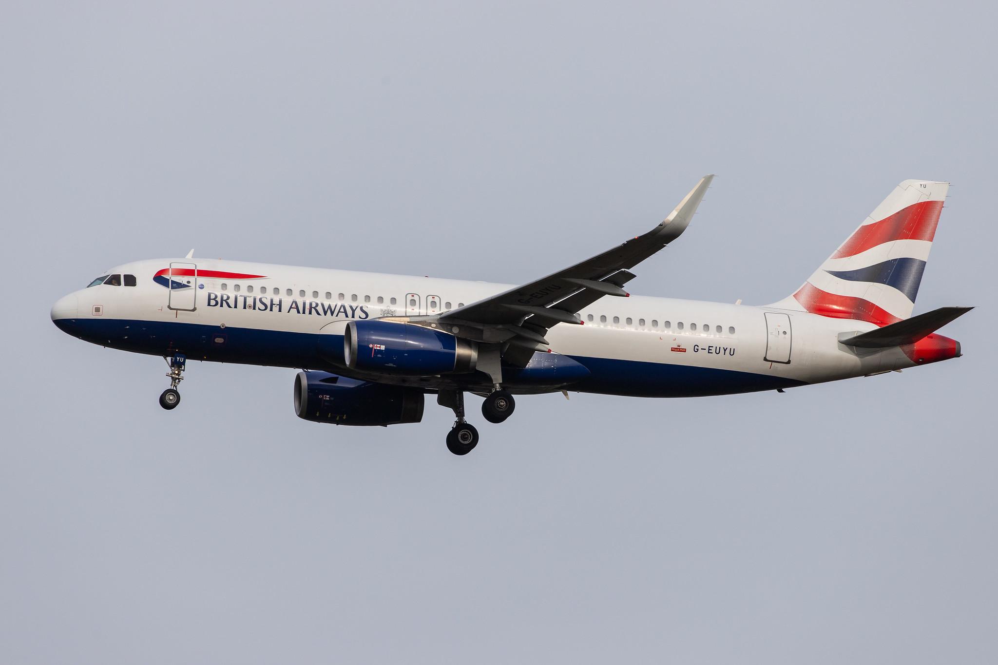 London Heathrow Airport: British Airways (BA / BAW) |  Airbus A320-232 A320 | G-EUYU | MSN 6028