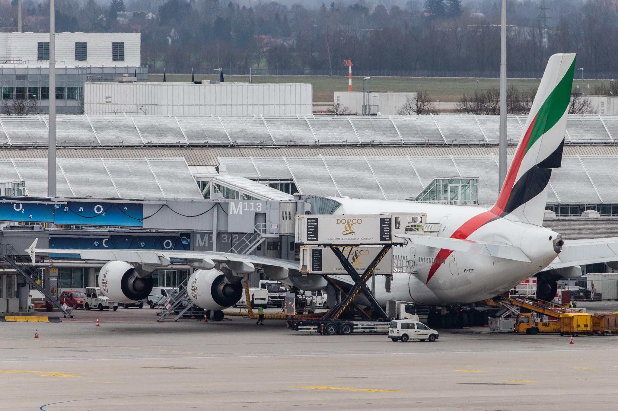 Munich Airport: Emirates (EK / UAE) |  Airbus A380-861 A388 | A6-EDF | MSN 007
