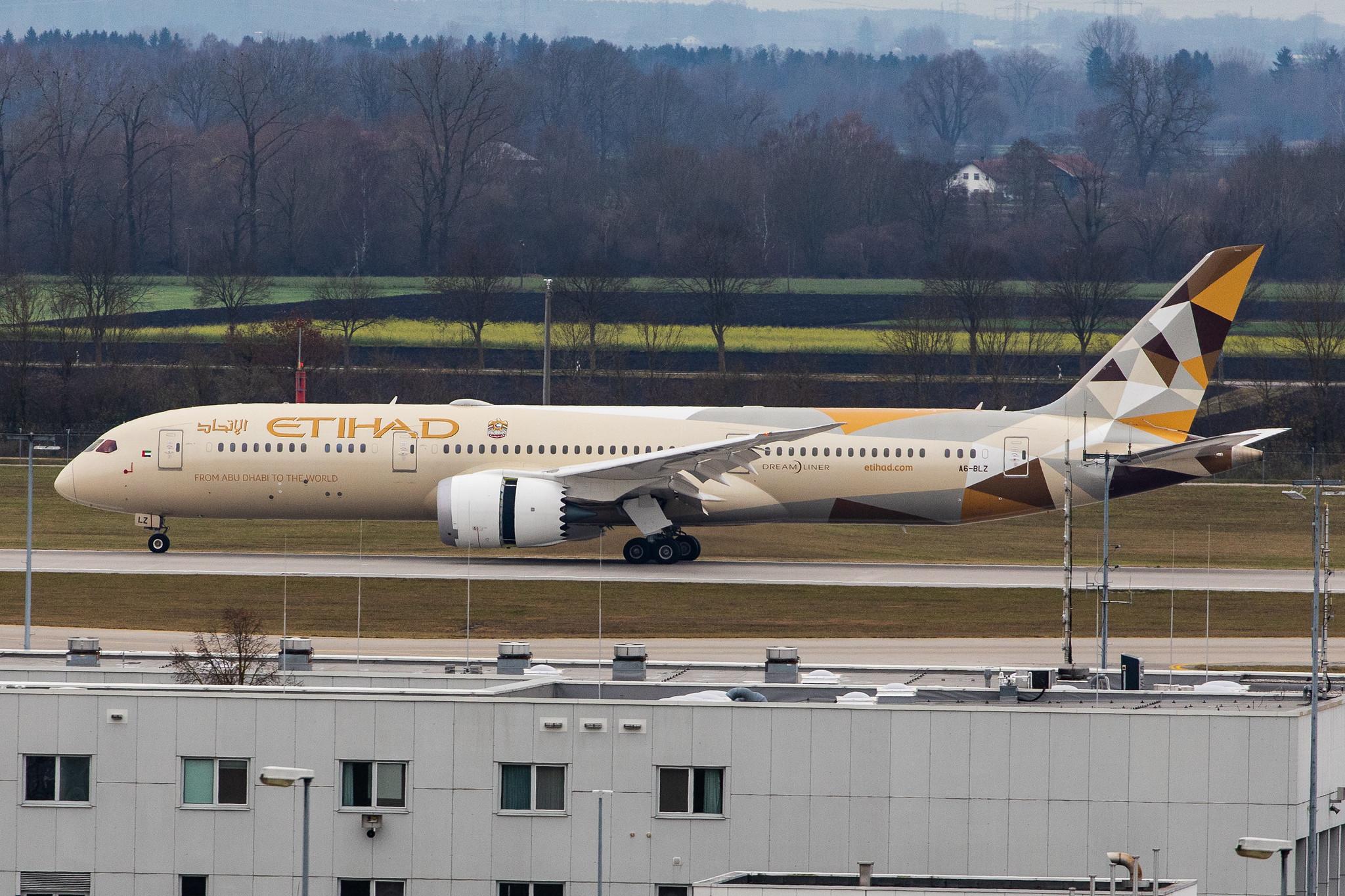 Munich Airport: Etihad Airways (EY / ETD) |  Boeing 787-9 Dreamliner B789 | A6-BLZ | MSN 42369