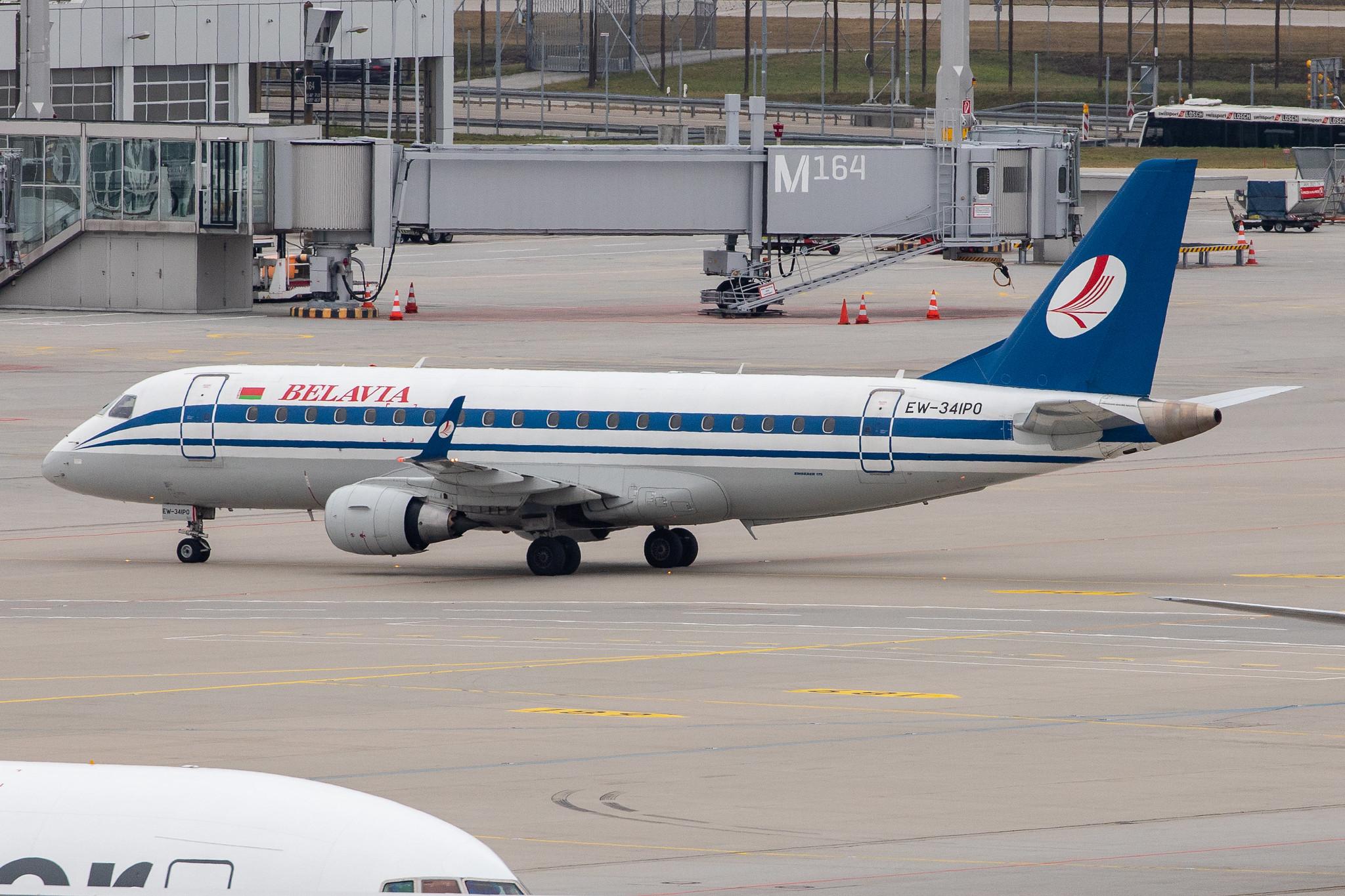 Munich Airport: Belavia (B2 / BRU) |  Embraer E175LR E75L | EW-341PO | MSN 17000352