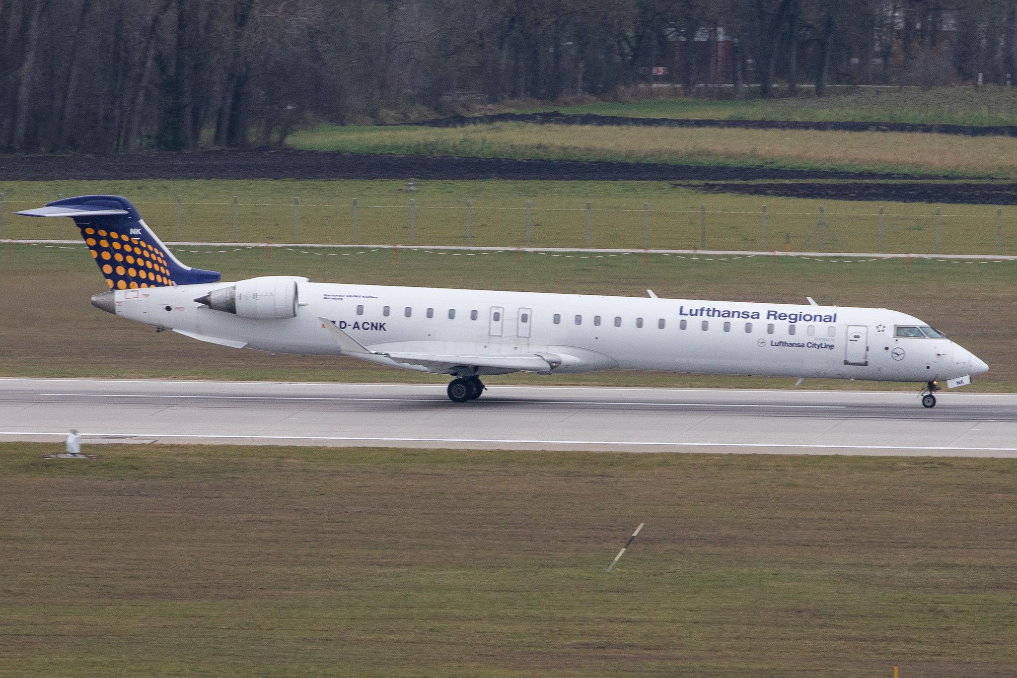 Munich Airport: Lufthansa (LH / DLH) | Operator: Lufthansa CityLine |  Bombardier CRJ-900LR CRJ9 | D-ACNK | MSN 15251