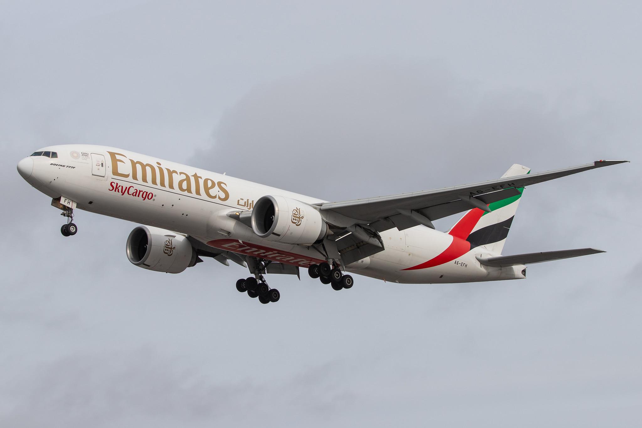 London Heathrow Airport: Emirates SkyCargo (EK / UAE) | Operator: Emirates |  Boeing 777-F1H B77L | A6-EFH | MSN 35608
