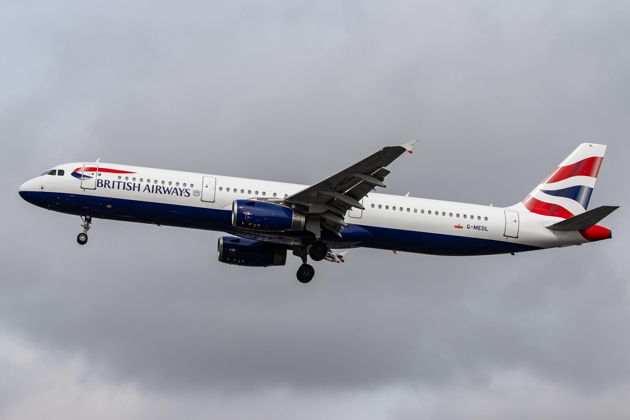London Heathrow Airport: British Airways (BA / BAW) |  Airbus A321-231 A321 | G-MEDL | MSN 2653