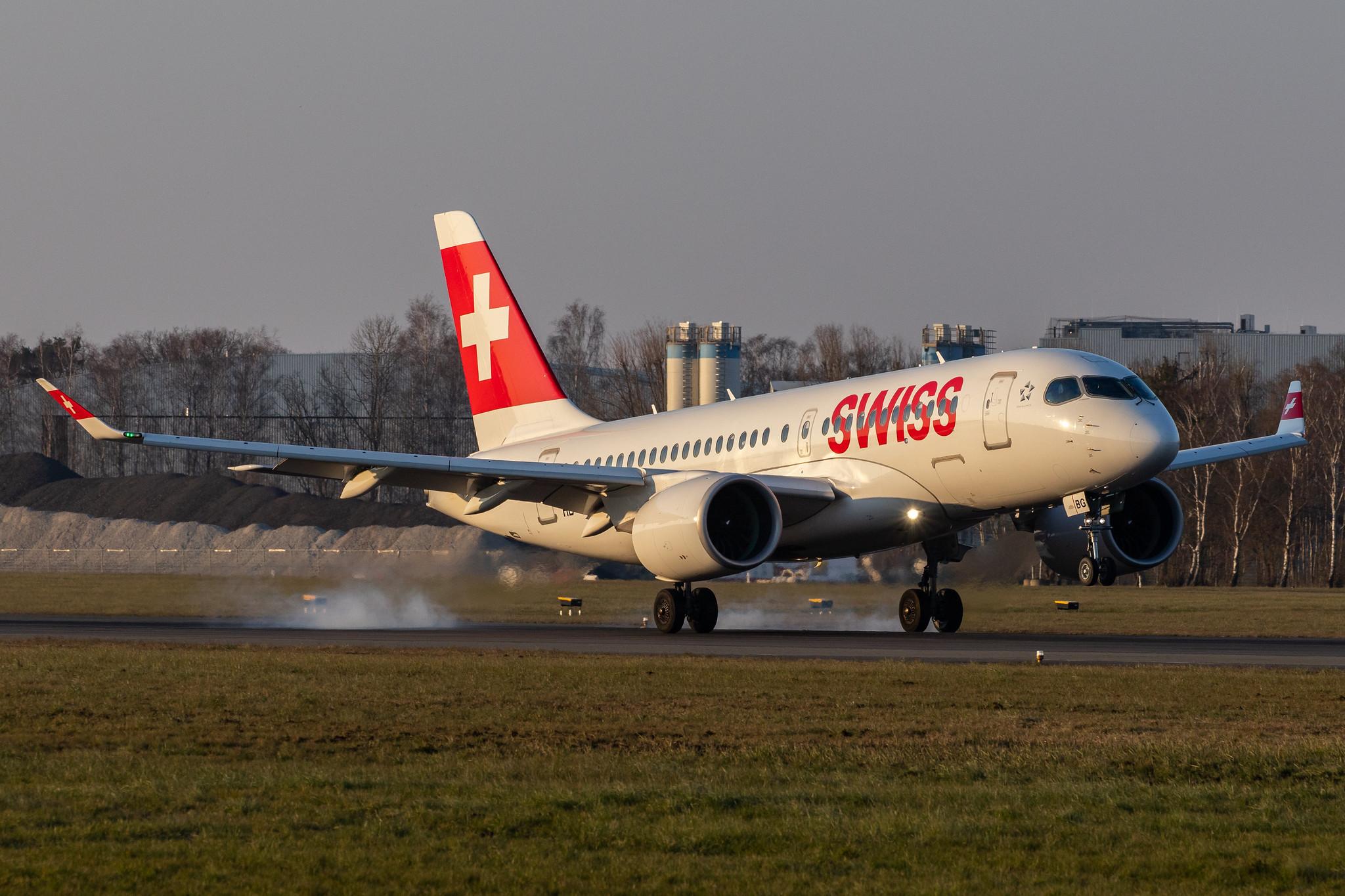 Hamburg Airport: Swiss (LX / SWR) |  Airbus A220-100 BCS1 | HB-JBG | MSN 50016