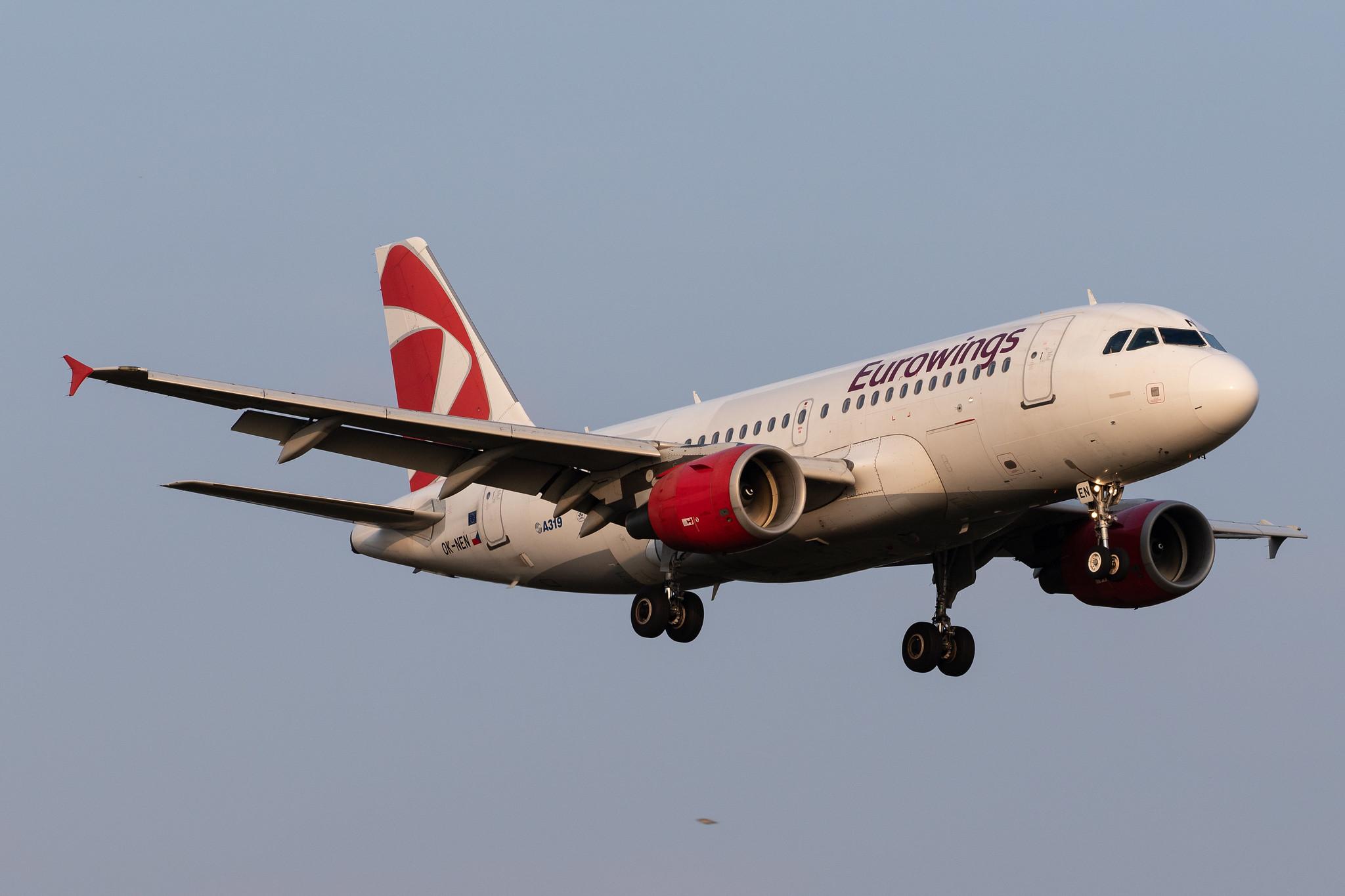 Hamburg Airport: Eurowings (EW / EWG) | Operator: Czech Airlines |  Airbus A319-112 A319 | OK-NEN | MSN 3436
