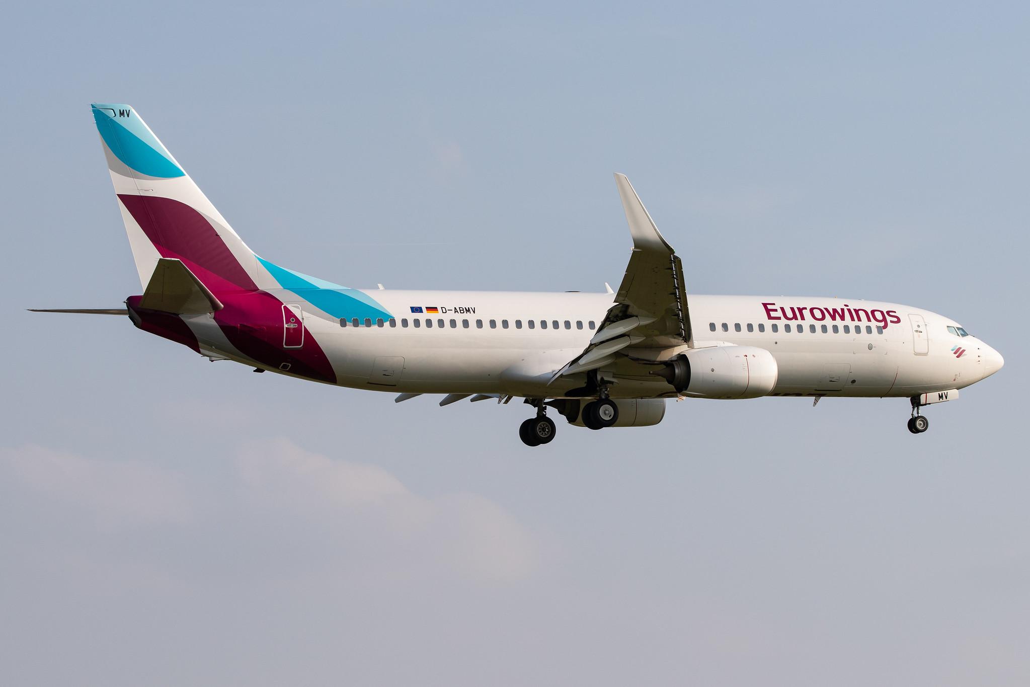 Hamburg Airport: Eurowings (EW / EWG) | Operator: TUI fly |  Boeing 737-86J B738 | D-ABMV | MSN 37785