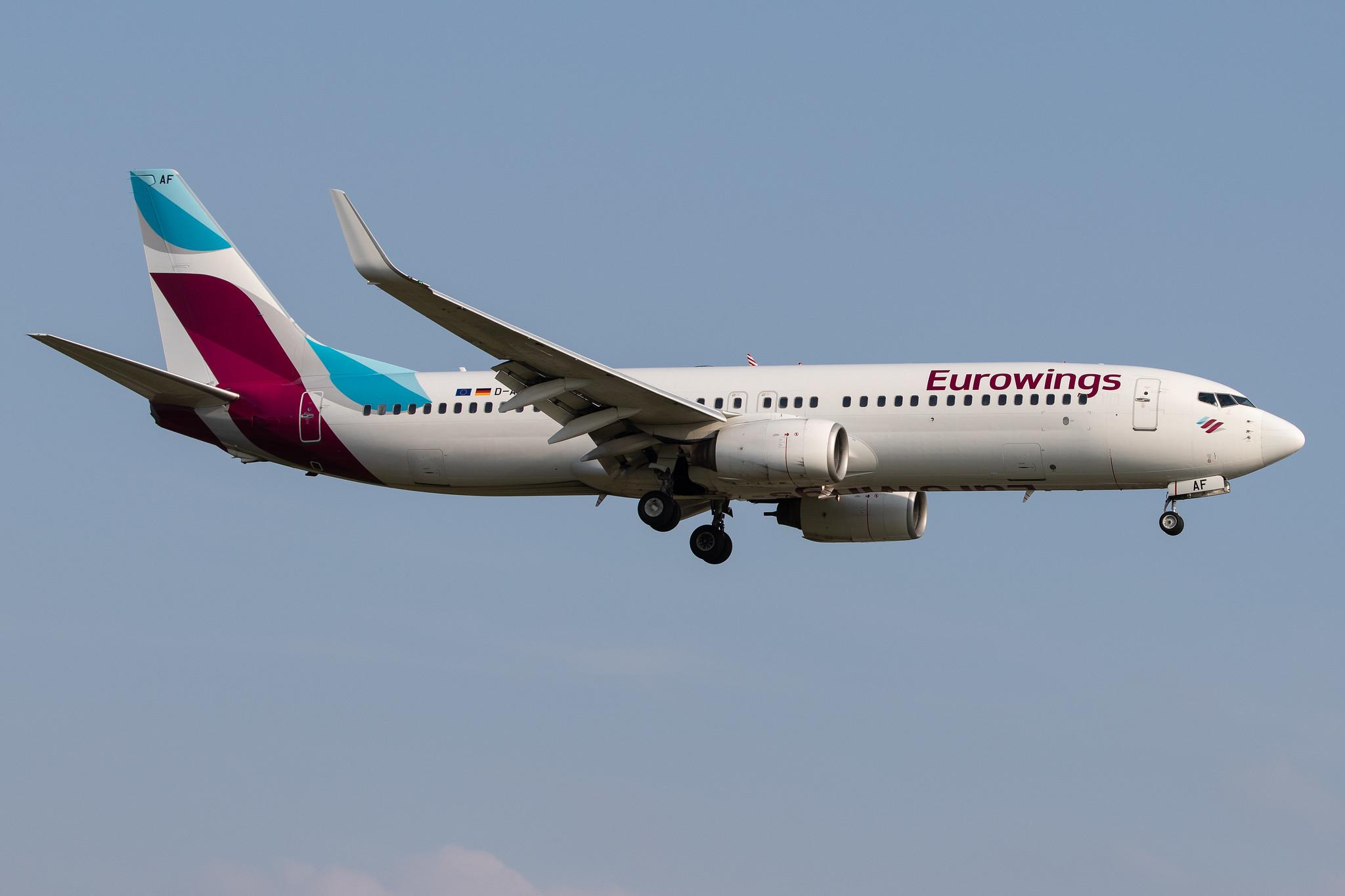 Hamburg Airport: Eurowings (EW / EWG) | Operator: TUI fly |  Boeing 737-86J B738 | D-ABAF | MSN 30878