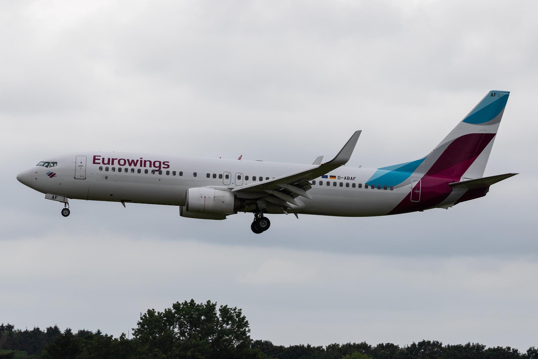 Hamburg Airport: Eurowings (EW / EWG) | Operator: TUI fly |  Boeing 737-86J B738 | D-ABAF | MSN 30878