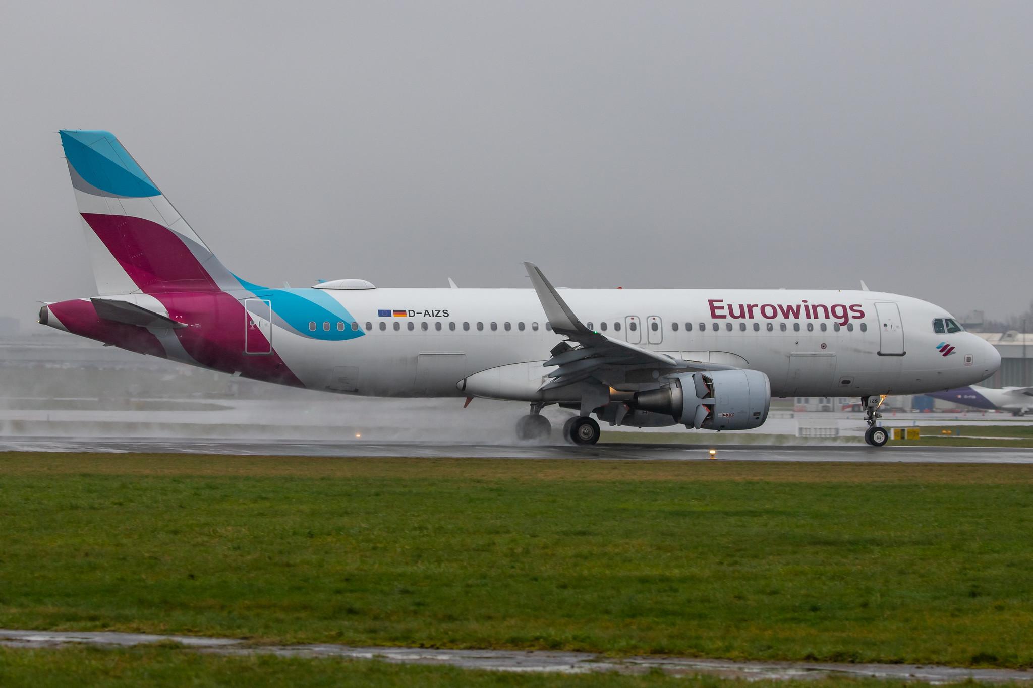 Hamburg Airport Apron: Eurowings (EW / EWG) |  Airbus A320-214 A320 | D-AIZS | MSN 5557