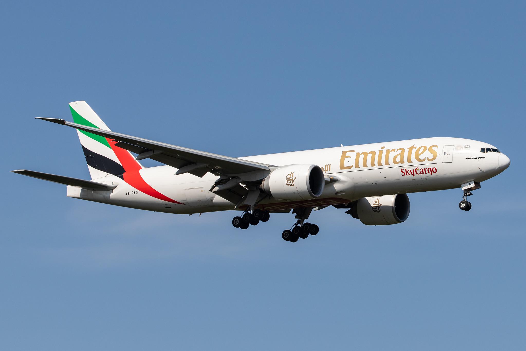 Frankfurt Airport: Emirates SkyCargo (EK / UAE) | Operator: Emirates |  Boeing 777-F1H B77L | A6-EFN | MSN 42232
