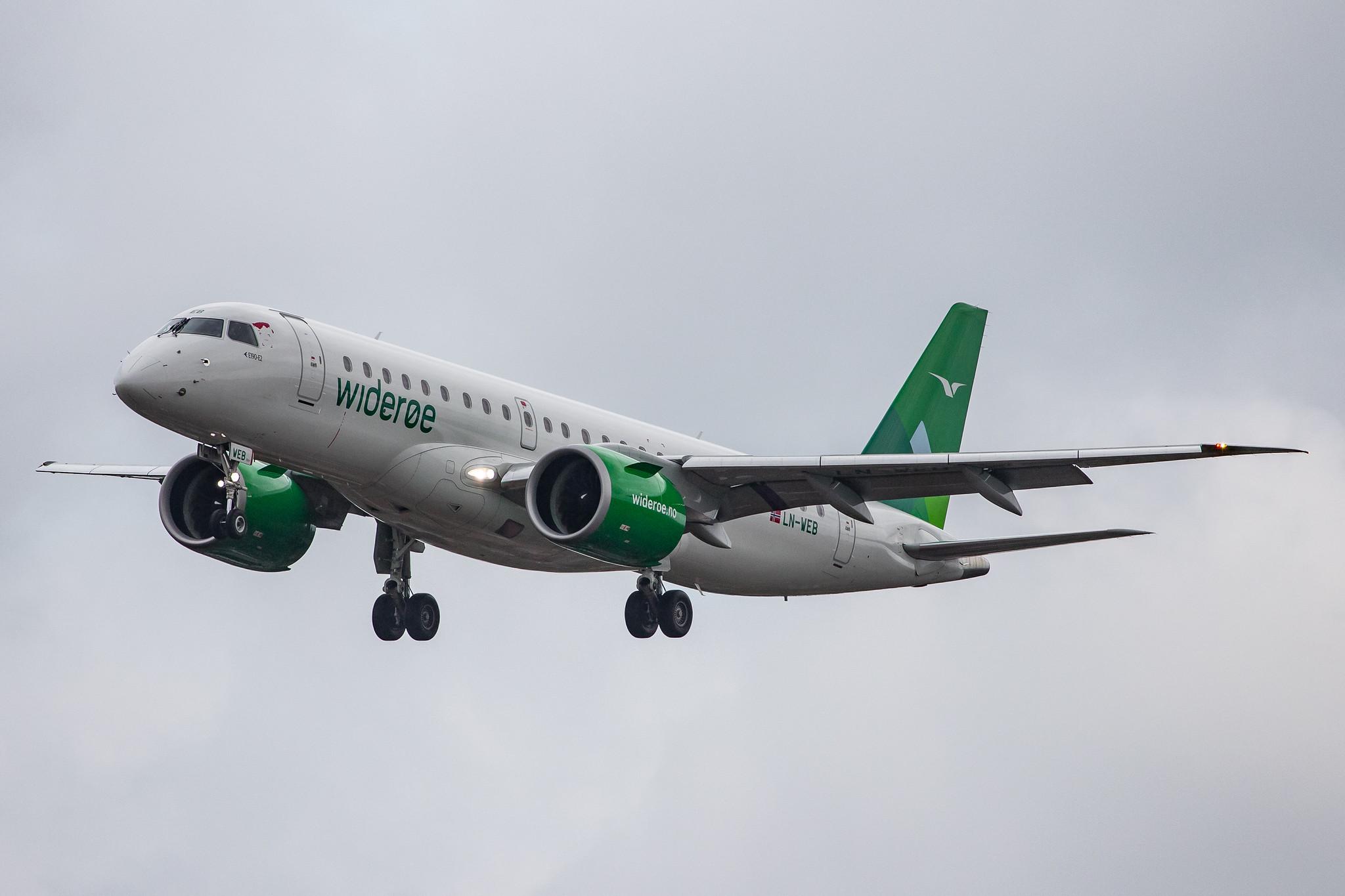 Hamburg Airport: Wideroe (WF / WIF) |  Embraer E190-E2 E290 | LN-WEB | MSN 19020010