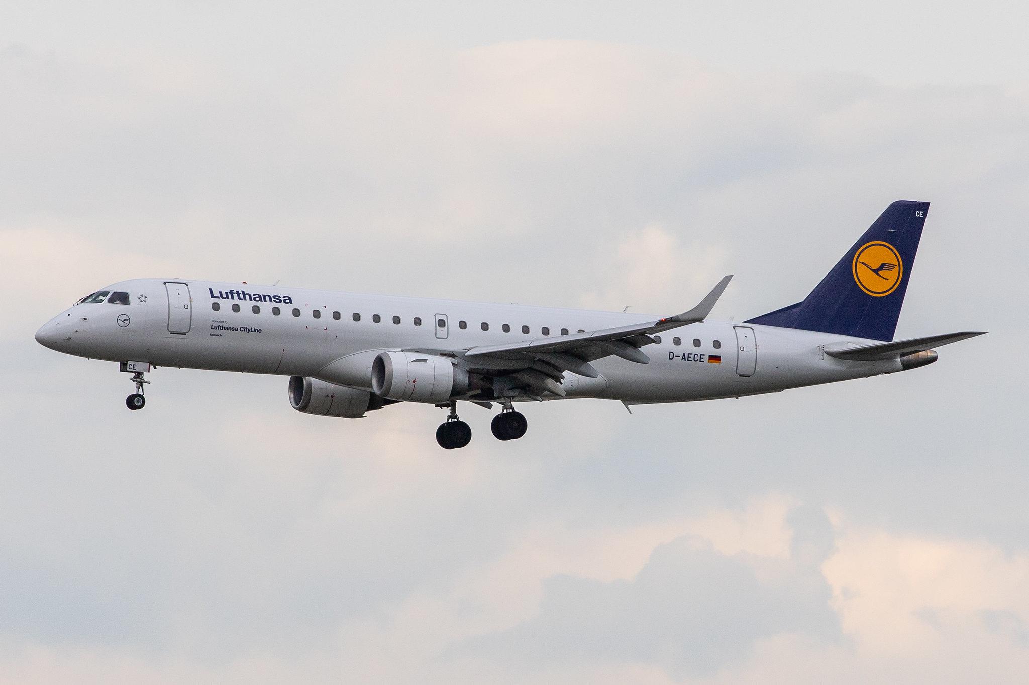 Frankfurt Airport: Lufthansa (LH / DLH) | Operator: Lufthansa CityLine |  Embraer ERJ-190LR E190 | D-AECE | MSN 19000341