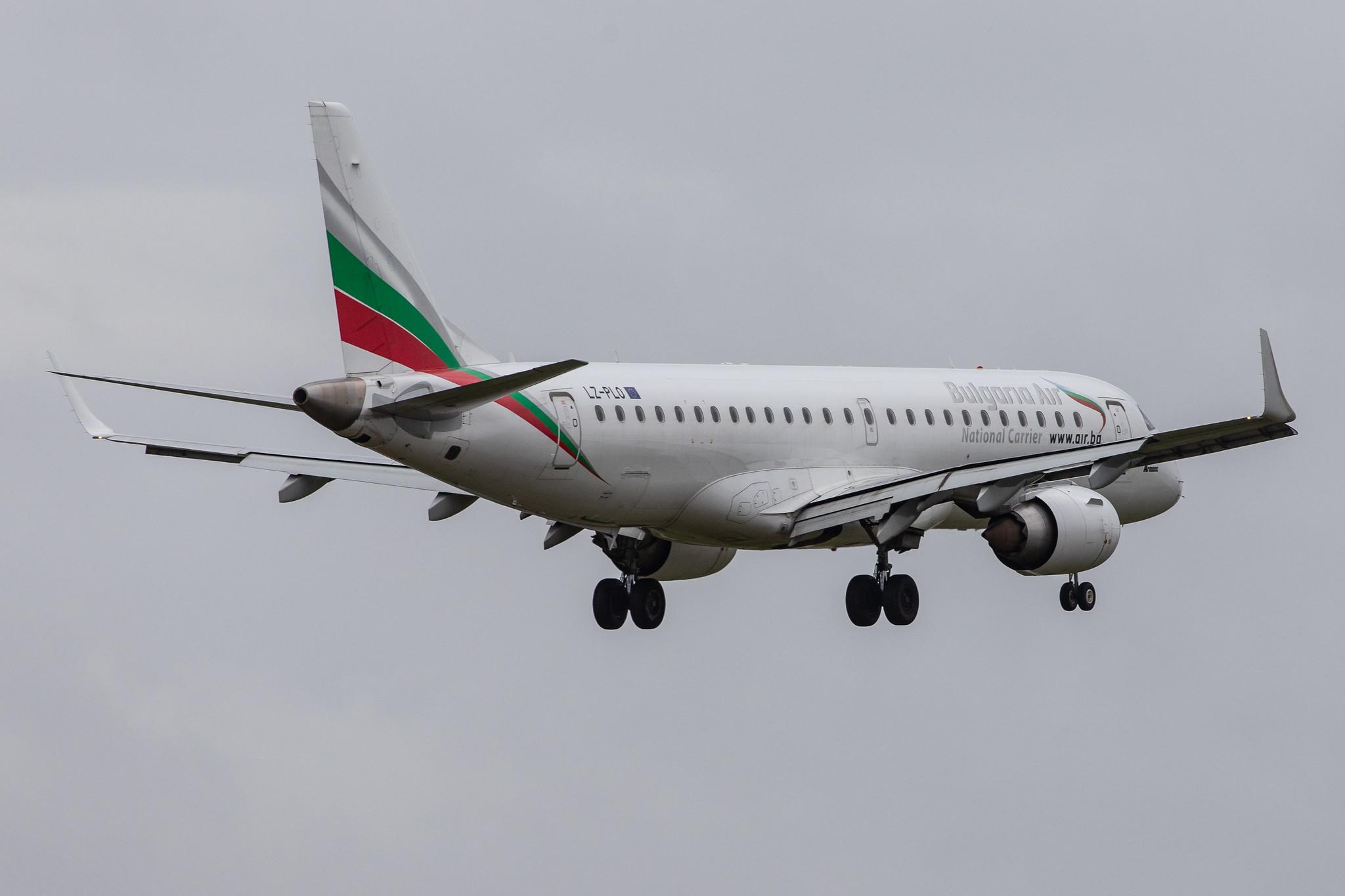 London Heathrow Airport: Bulgaria Air (FB / LZB) |  Embraer E190STD E190 | LZ-PLO | MSN 19000584