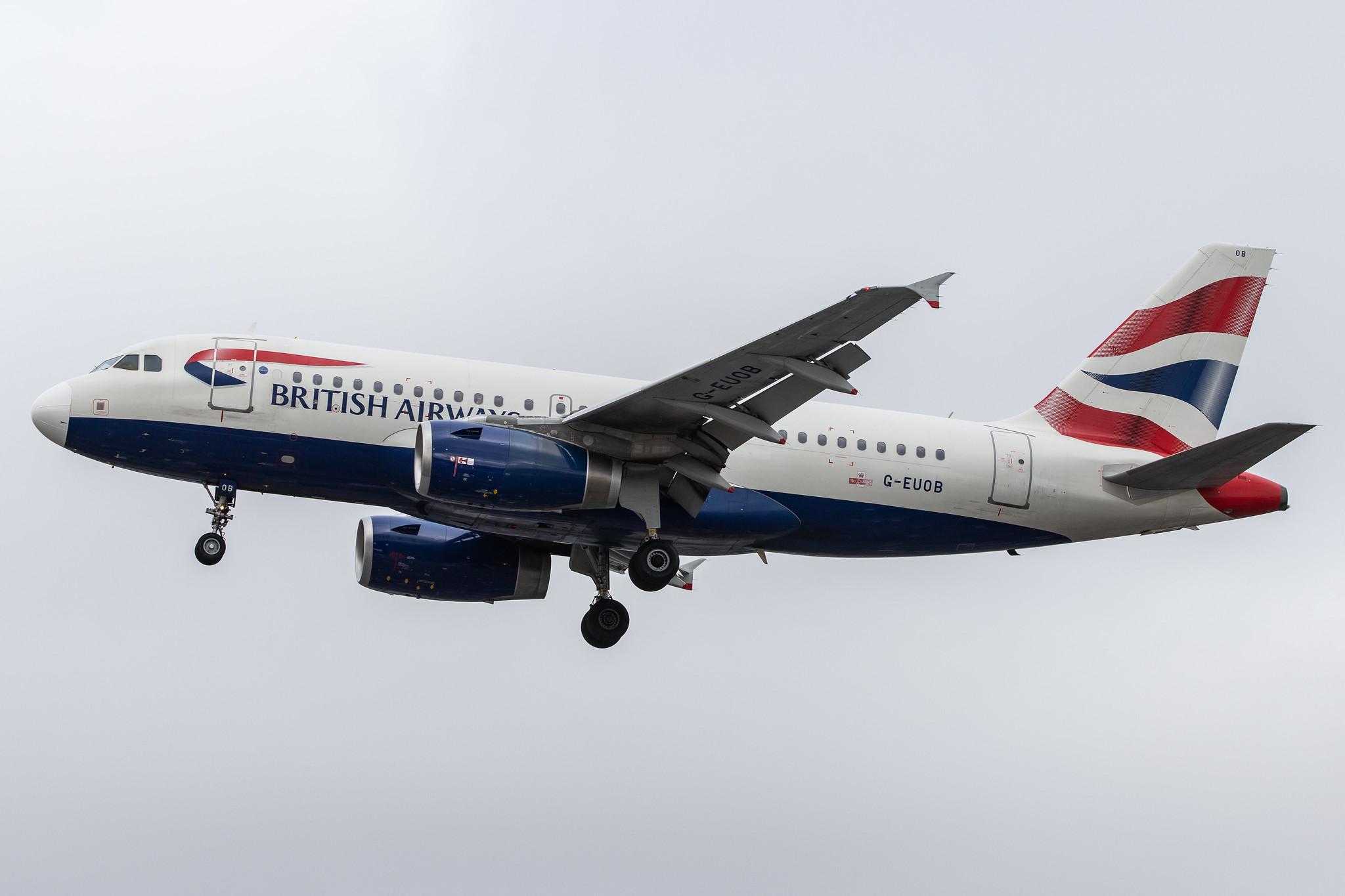 London Heathrow Airport: British Airways (BA / BAW) |  Airbus A319-131 A319 | G-EUOB | MSN 1529