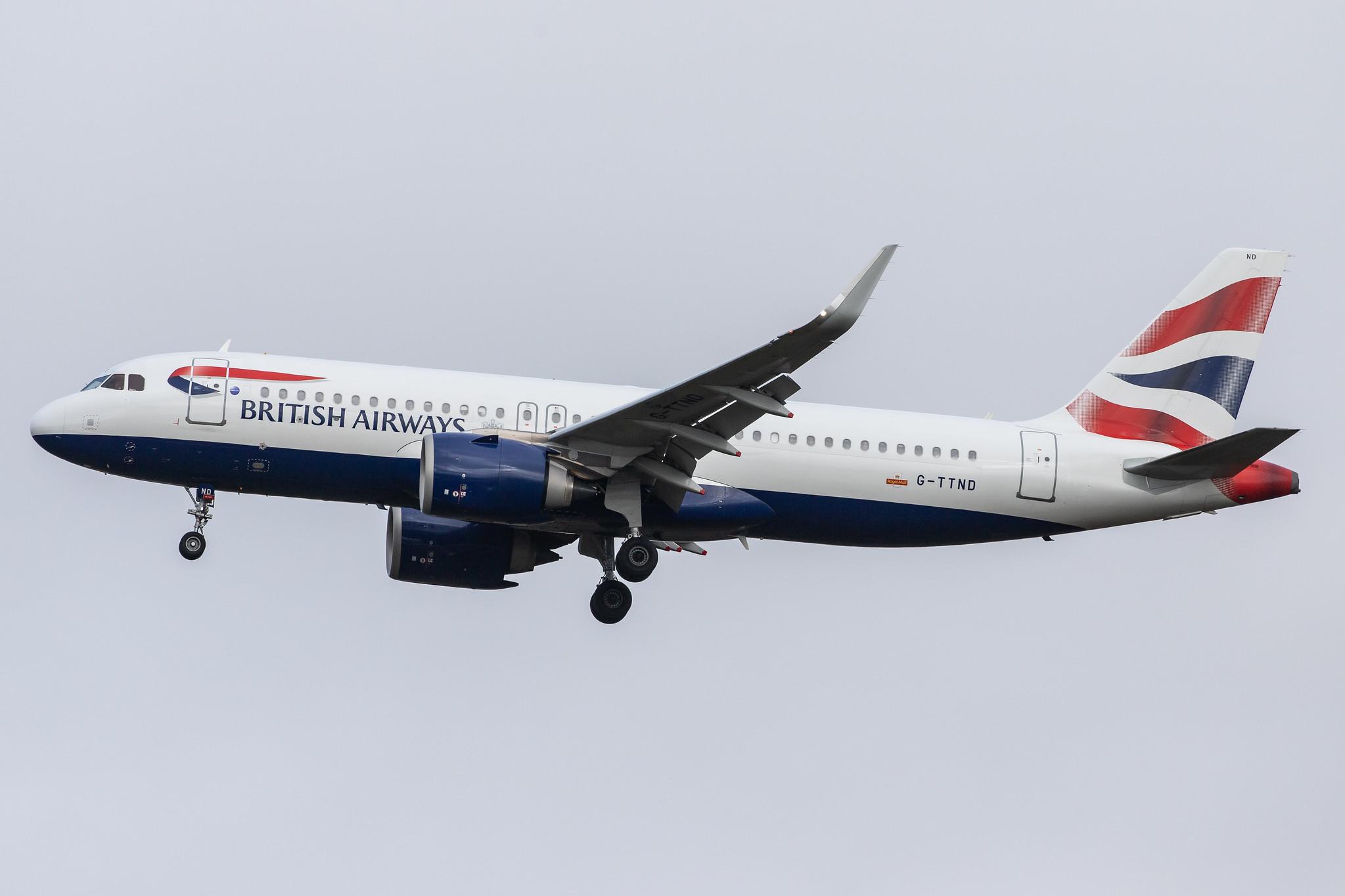 London Heathrow Airport: British Airways (BA / BAW) |  Airbus A320-251N A20N | G-TTND | MSN 8308