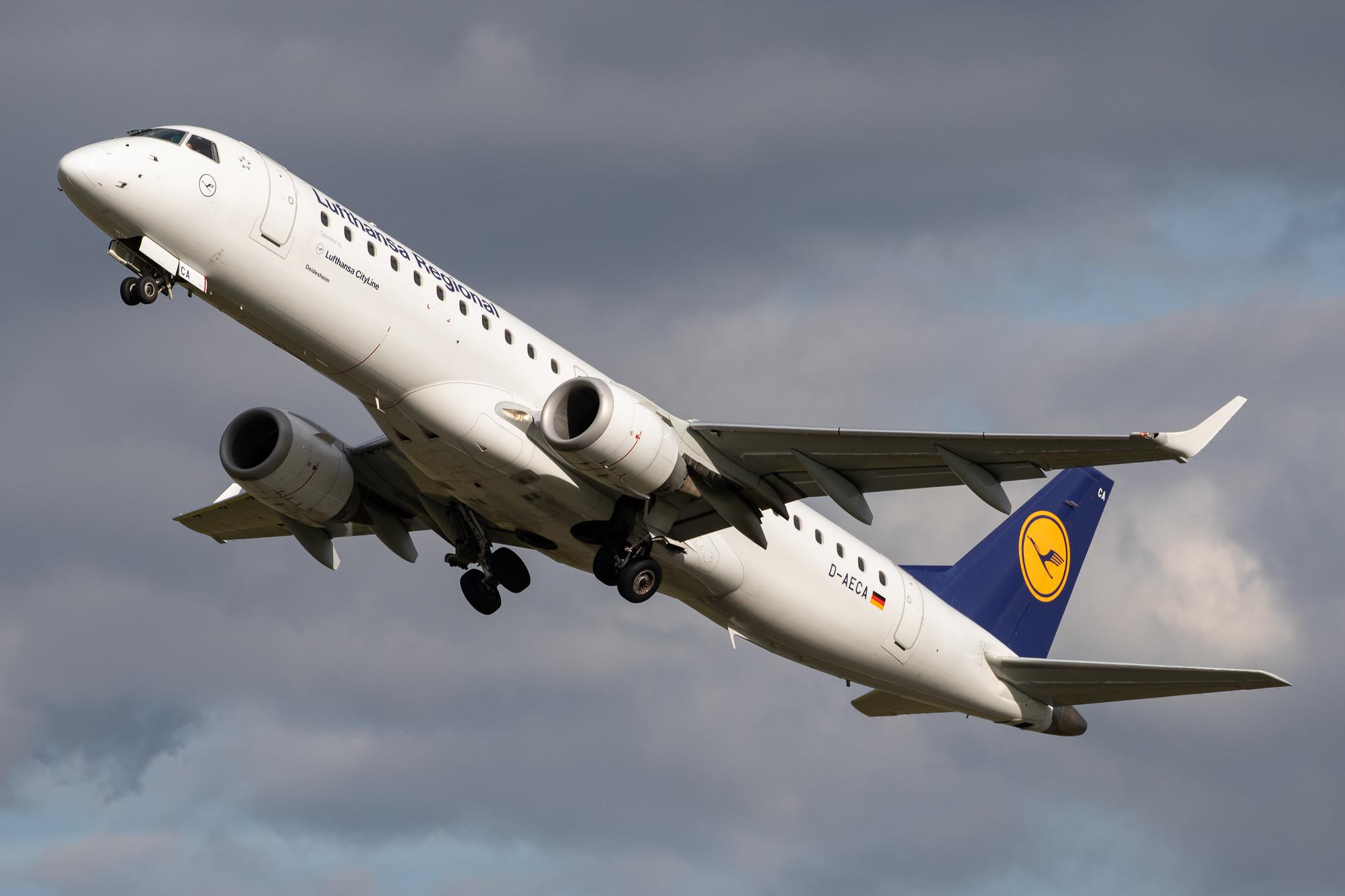 Hamburg Airport: Lufthansa (LH / DLH) | Operator: Lufthansa CityLine |  Embraer E190LR E190 | D-AECA | MSN 19000327
