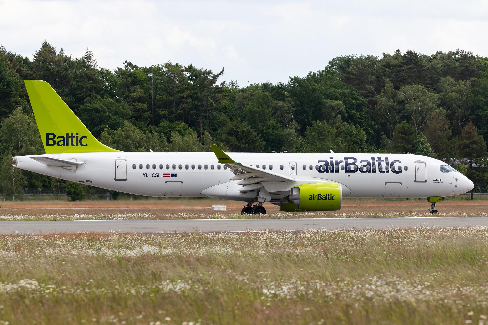 Hamburg Airport: Air Baltic (BT / BTI) |  Airbus A220-300 BCS3 | YL-CSH | MSN 55016