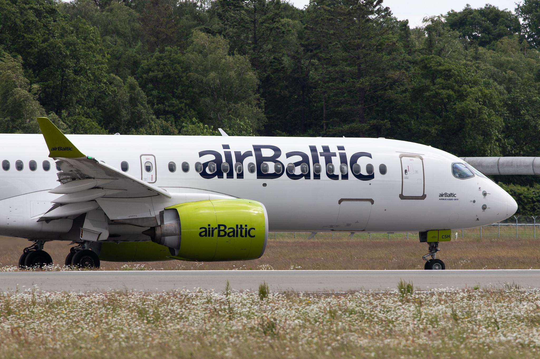 Hamburg Airport: Air Baltic (BT / BTI) |  Airbus A220-300 BCS3 | YL-CSH | MSN 55016