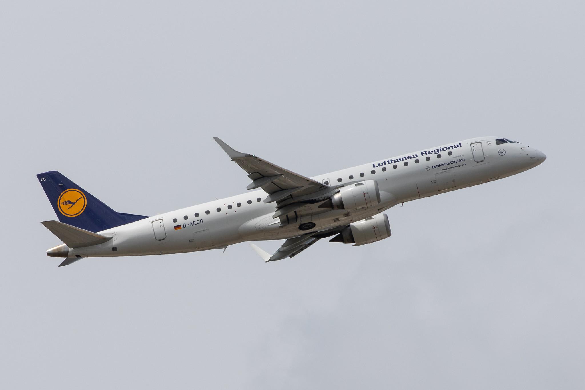 Frankfurt Airport: Lufthansa (LH / DLH) | Operator: Lufthansa CityLine |  Embraer E190LR E190 | D-AECG | MSN 19000368