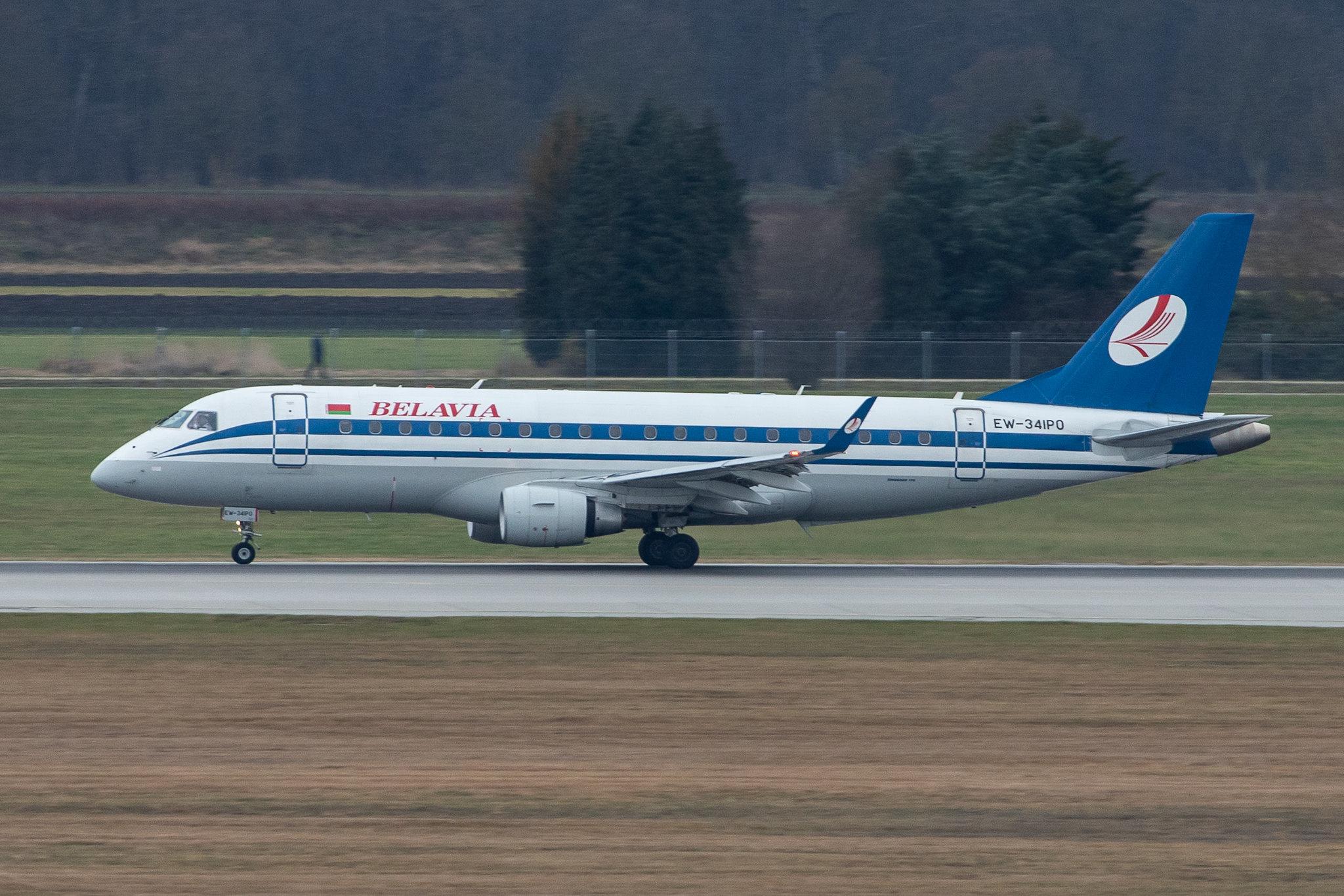 Munich Airport: Belavia (B2 / BRU) |  Embraer E175LR E75L | EW-341PO | MSN 17000352