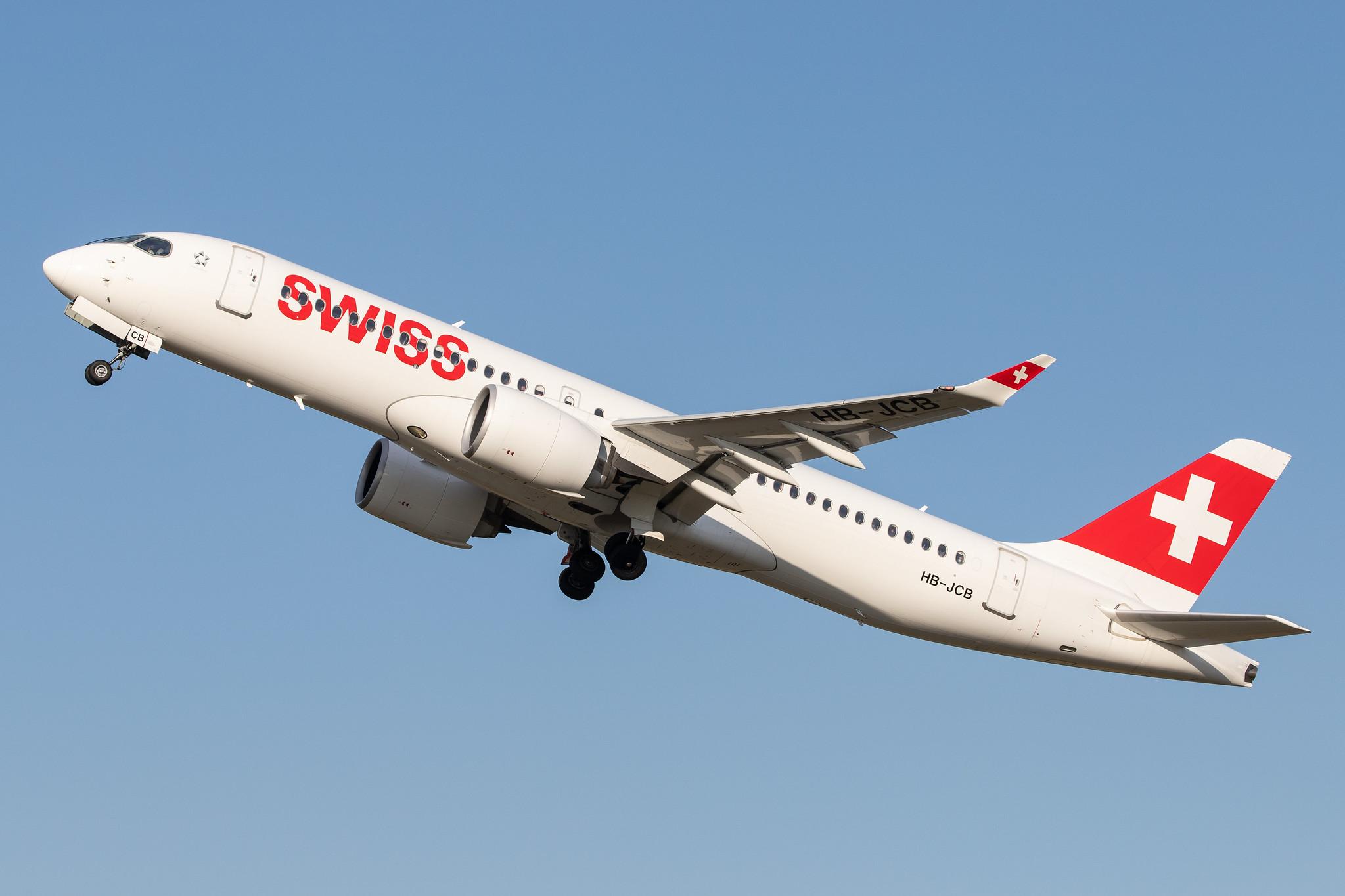 Hamburg Airport: Swiss (LX / SWR) |  Airbus A220-300 BCS3 | HB-JCB | MSN 55011
