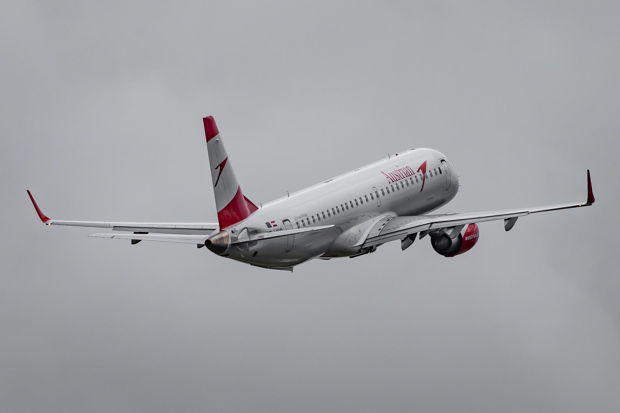 Hamburg Airport: Austrian Airlines (OS / AUA) |  Embraer E195LR E195 | OE-LWO | MSN 19000555