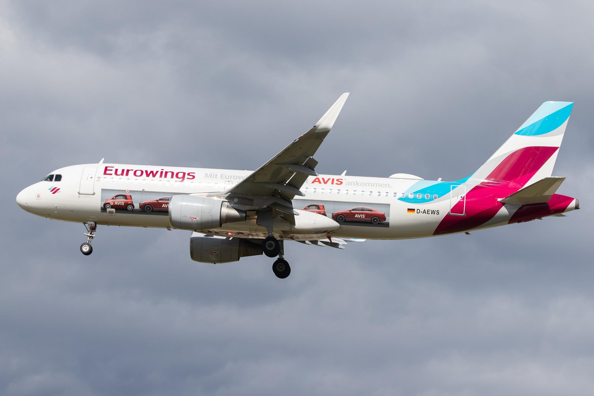 Hamburg Airport: Eurowings (EW / EWG) |  Livery: AVIS Livery |  Airbus A320-214 A320 | D-AEWS | MSN 7439