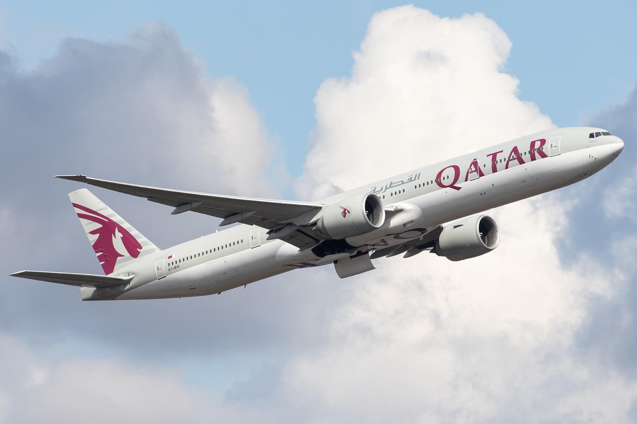 Frankfurt Airport: Qatar Airways (QR / QTR) |  Boeing 777-3DZ(ER) B77W | A7-BAI | MSN 36095