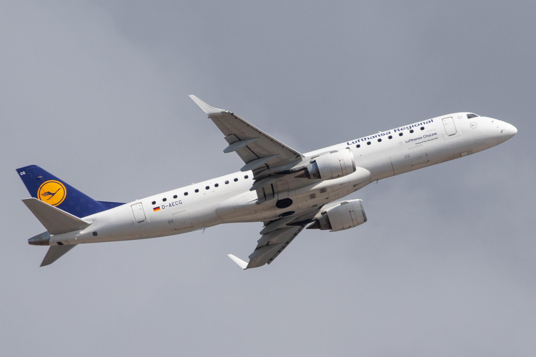Frankfurt Airport: Lufthansa (LH / DLH) | Operator: Lufthansa CityLine |  Embraer E190LR E190 | D-AECG | MSN 19000368