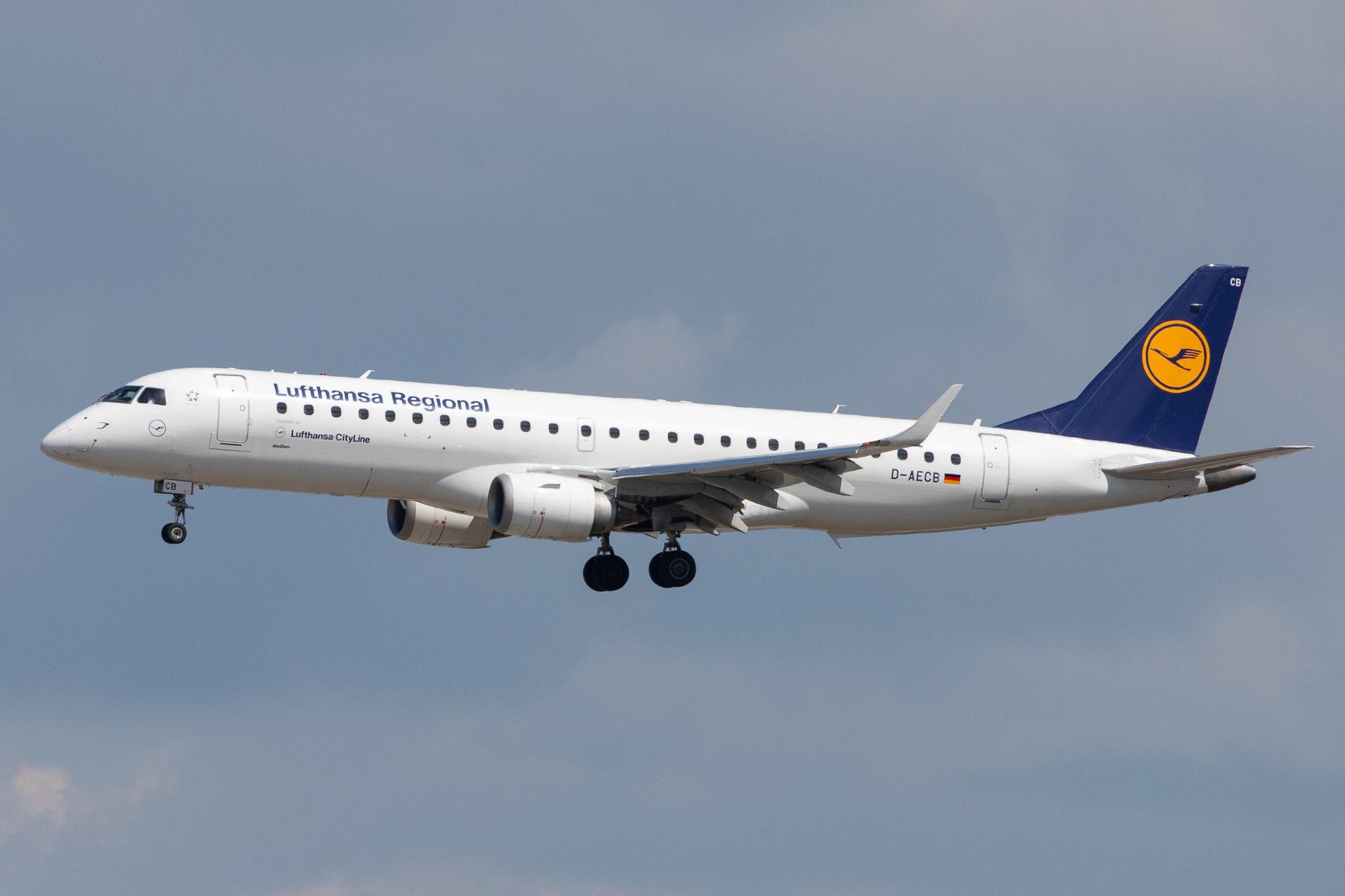 Frankfurt Airport: Lufthansa (LH / DLH) | Operator: Lufthansa CityLine |  Embraer E190LR E190 | D-AECB | MSN 19000332