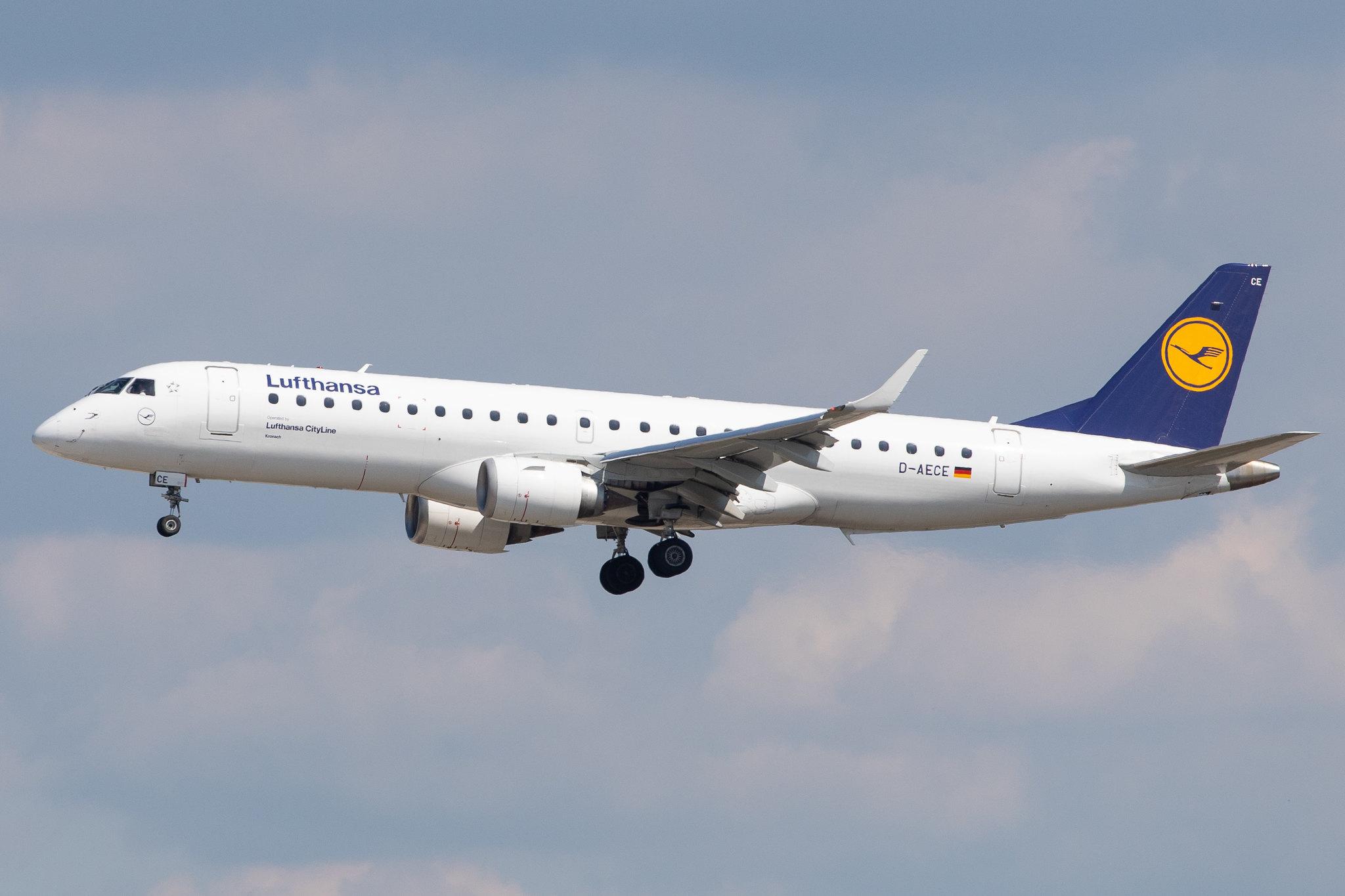 Frankfurt Airport: Lufthansa (LH / DLH) | Operator: Lufthansa CityLine |  Embraer E190LR E190 | D-AECE | MSN 19000341