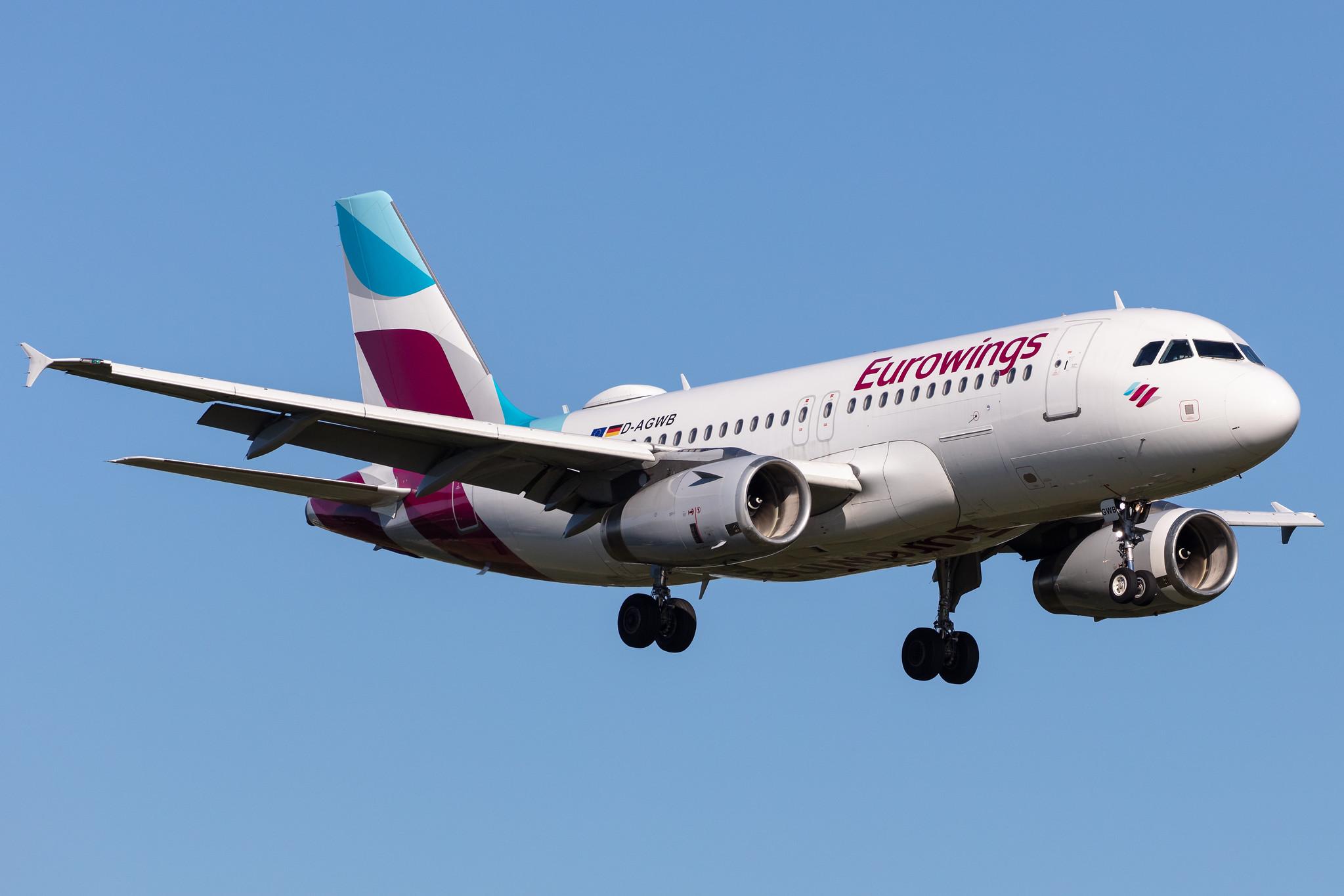 Hamburg Airport: Eurowings (EW / EWG) |  Airbus A319-132 A319 | D-AGWB | MSN 2833