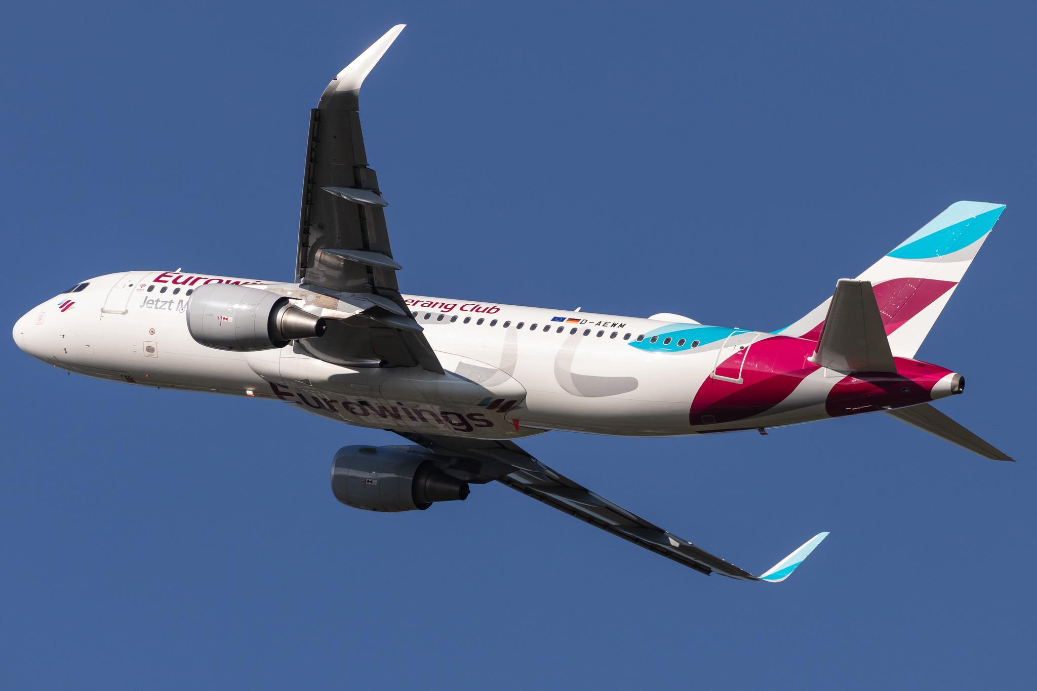 Hamburg Airport: Eurowings (EW / EWG) |  Livery: Boomerang Club Livery |  Airbus A320-214 A320 | D-AEWM | MSN 7259