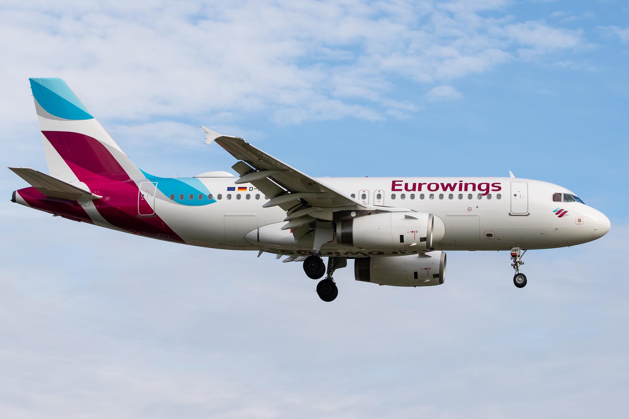 Hamburg Airport: Eurowings (EW / EWG) |  Airbus A319-132 A319 | D-AGWF | MSN 3172