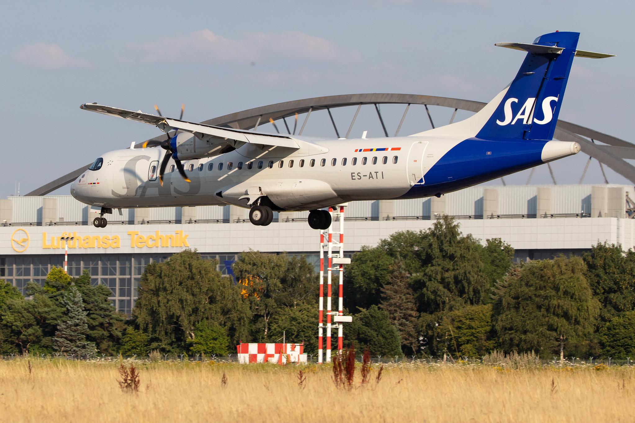 Hamburg Airport: SAS (SK / SAS) | Operator: Xfly |  ATR 72-600 AT76 | ES-ATI | MSN 1075