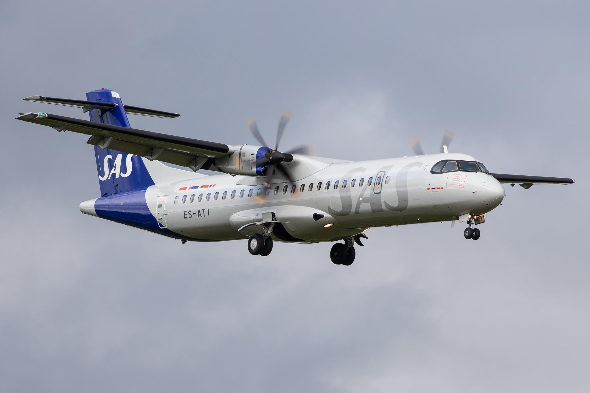Hamburg Airport: SAS (SK / SAS) | Operator: Xfly |  ATR 72-600 AT76 | ES-ATI | MSN 1075