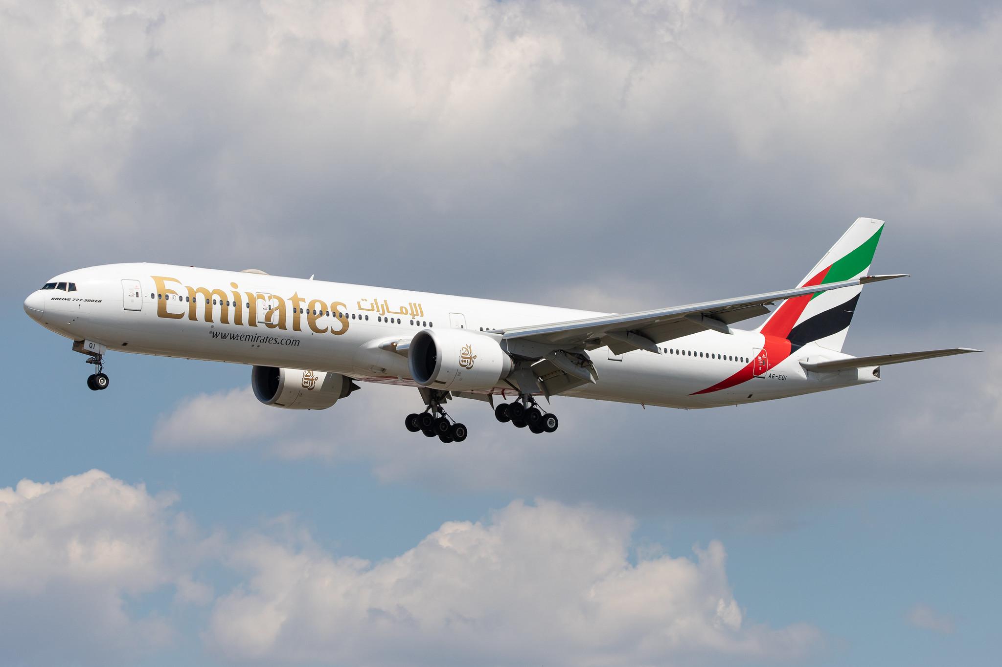 Frankfurt Airport: Emirates (EK / UAE) |  Boeing 777-31H(ER) B77W | A6-EQI | MSN 42354